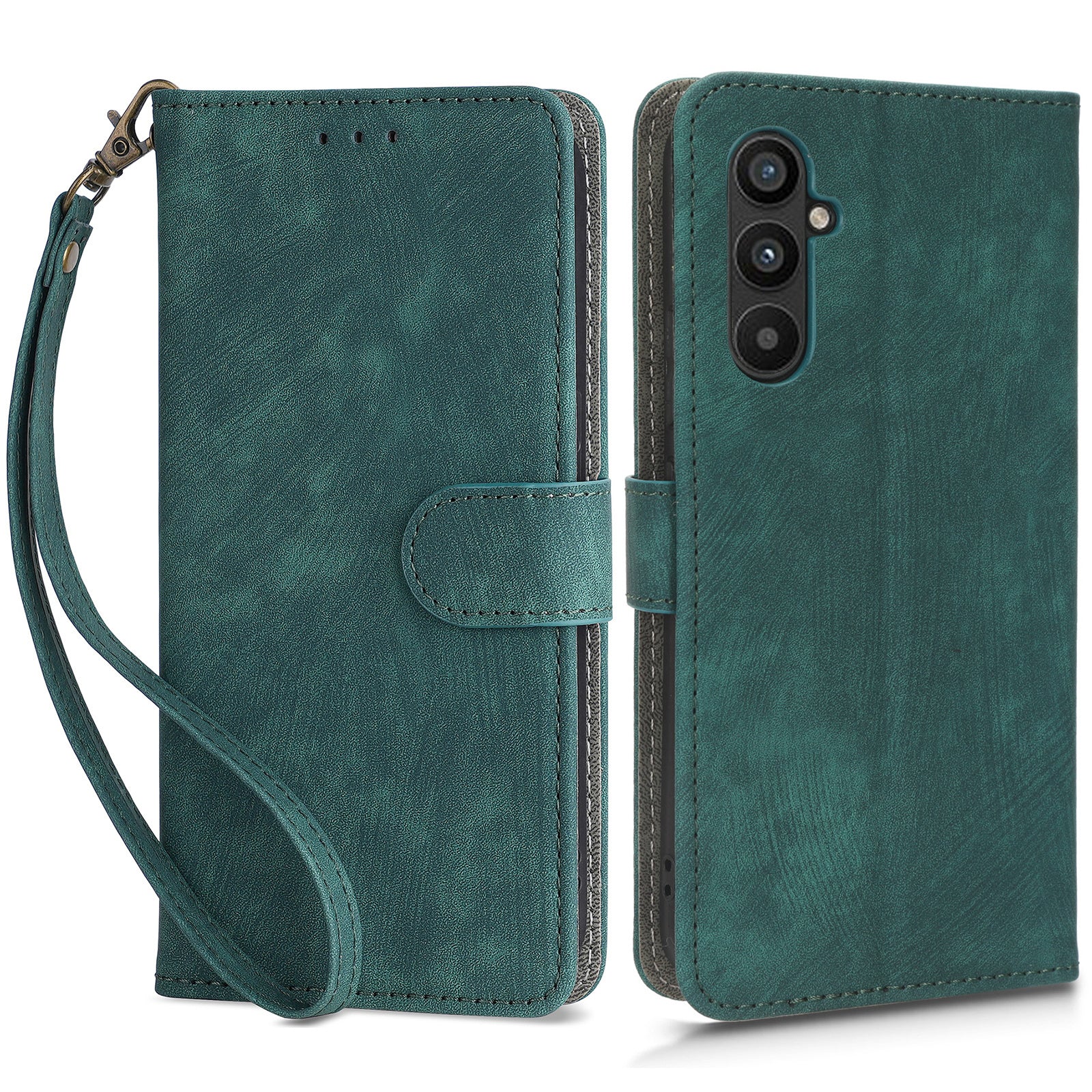 For Samsung Galaxy M54 5G / F54 5G PU Leather RFID Blocking Wallet Case Phone Stand Cover with Strap