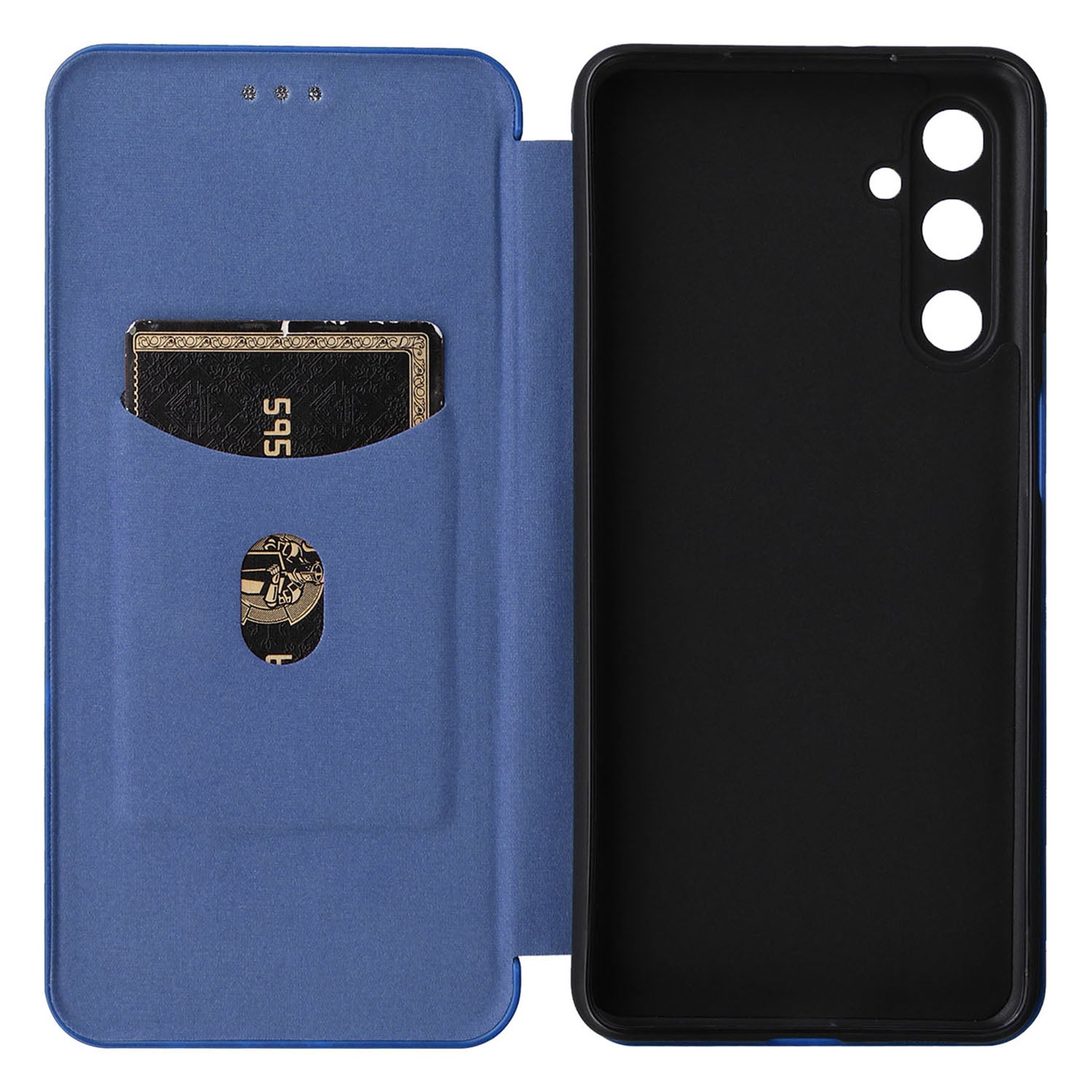 For Samsung Galaxy M54 5G / F54 5G PU Leather Carbon Fiber Texture Phone Case Stand Card Slot Magnetic Cover