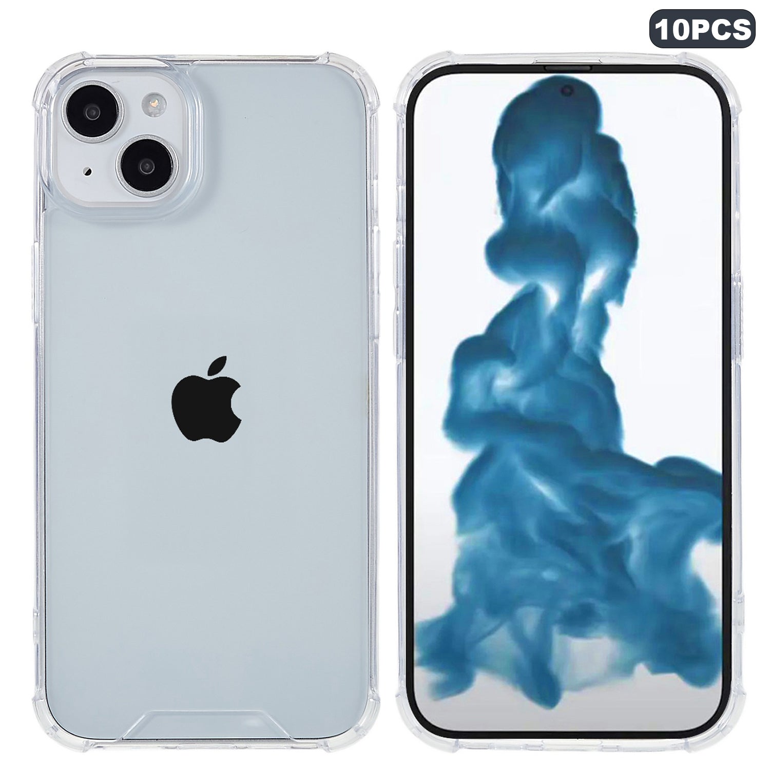 10Pcs 1.5mm Clear Phone Case for iPhone 14 Acrylic + TPU Reinforced Corner Phone Cover