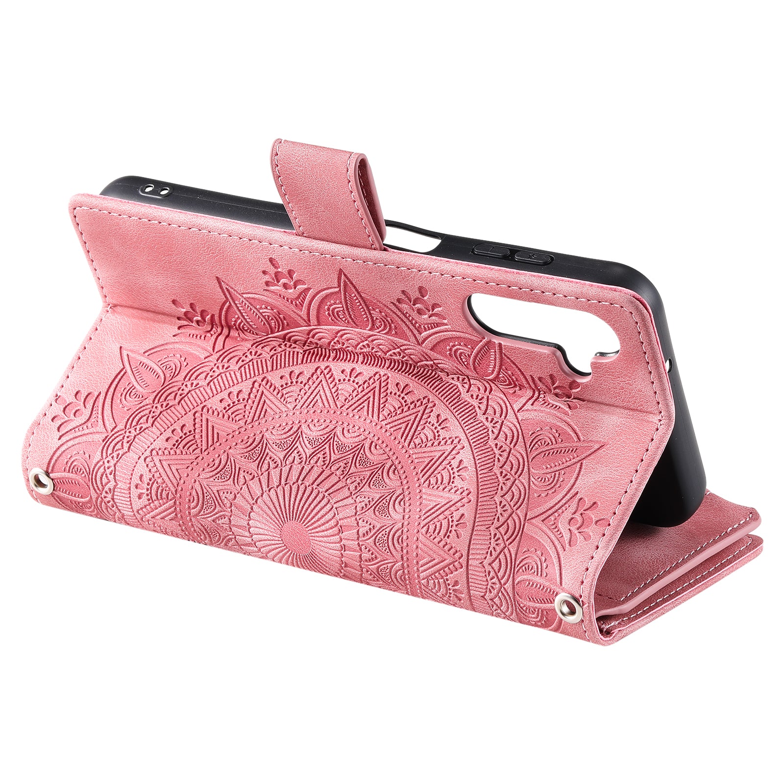 For Samsung Galaxy M54 5G / F54 5G Imprinted Phone Case Imprinted Mandala Flower Pattern PU Leather Stand Cover