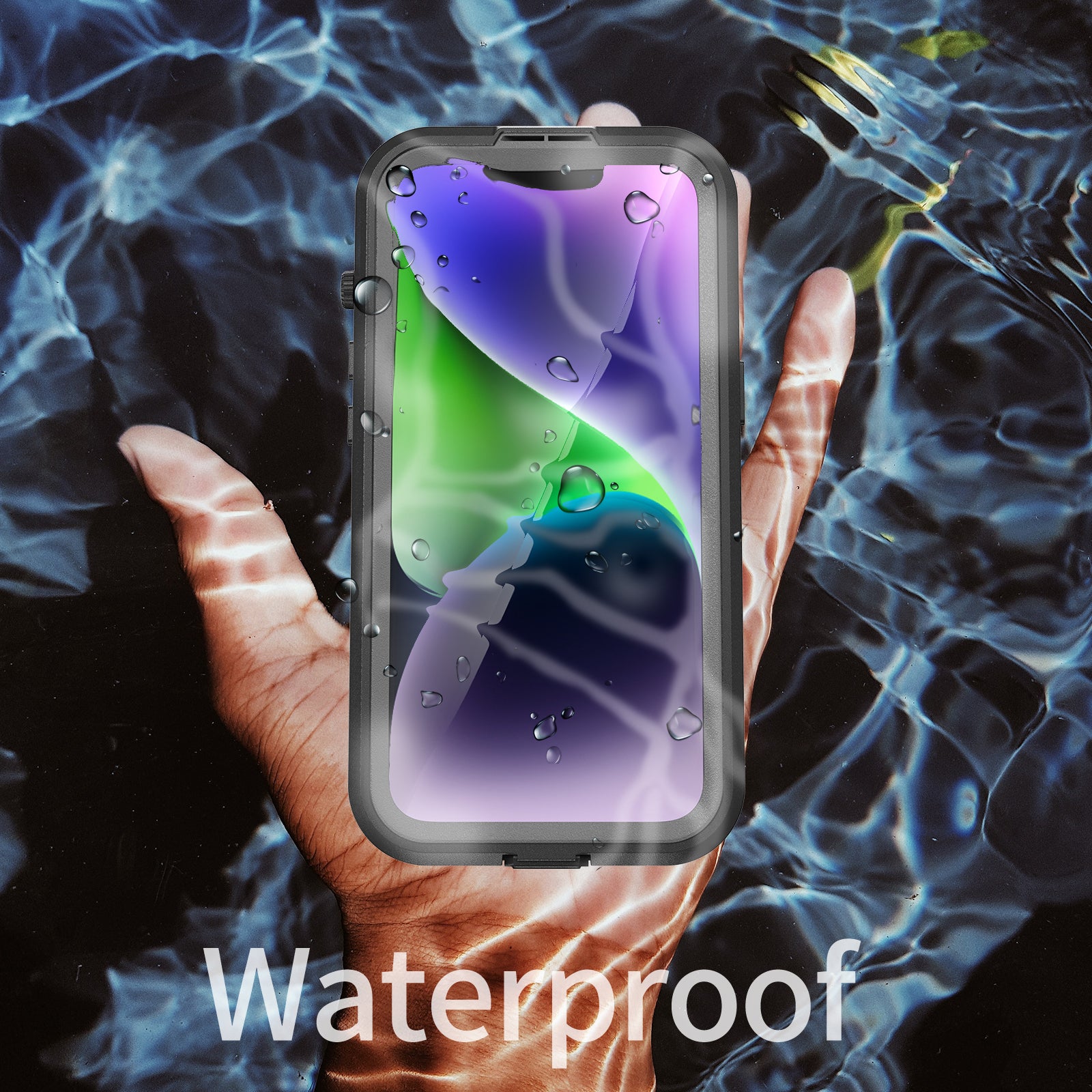 SHELLBOX IP68 Waterproof Case for iPhone 14 Compatible with MagSafe PC+TPU Transparent Back Phone Cover