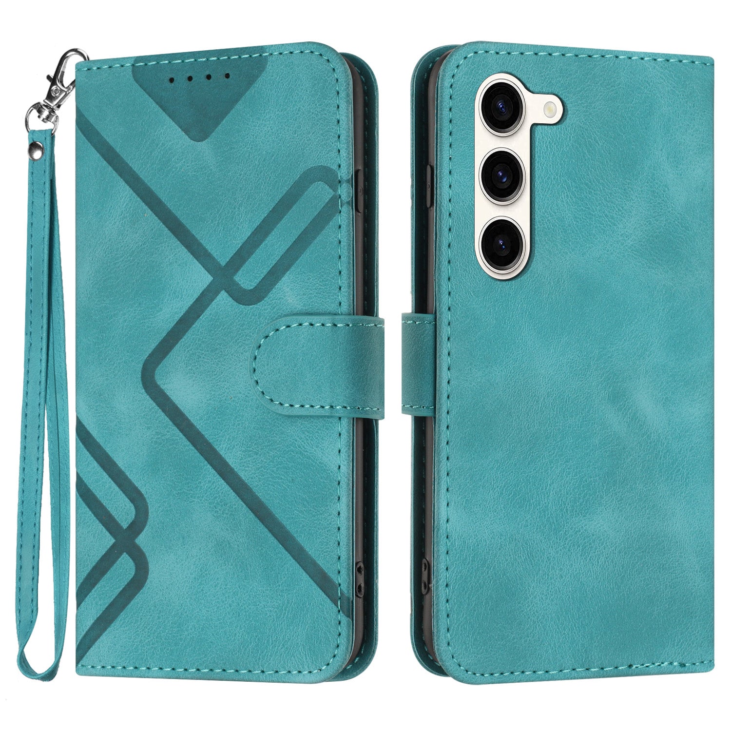 YX0040 For Samsung Galaxy S23 Imprinted Leather Case Mobile Phone Stand Wallet Cover