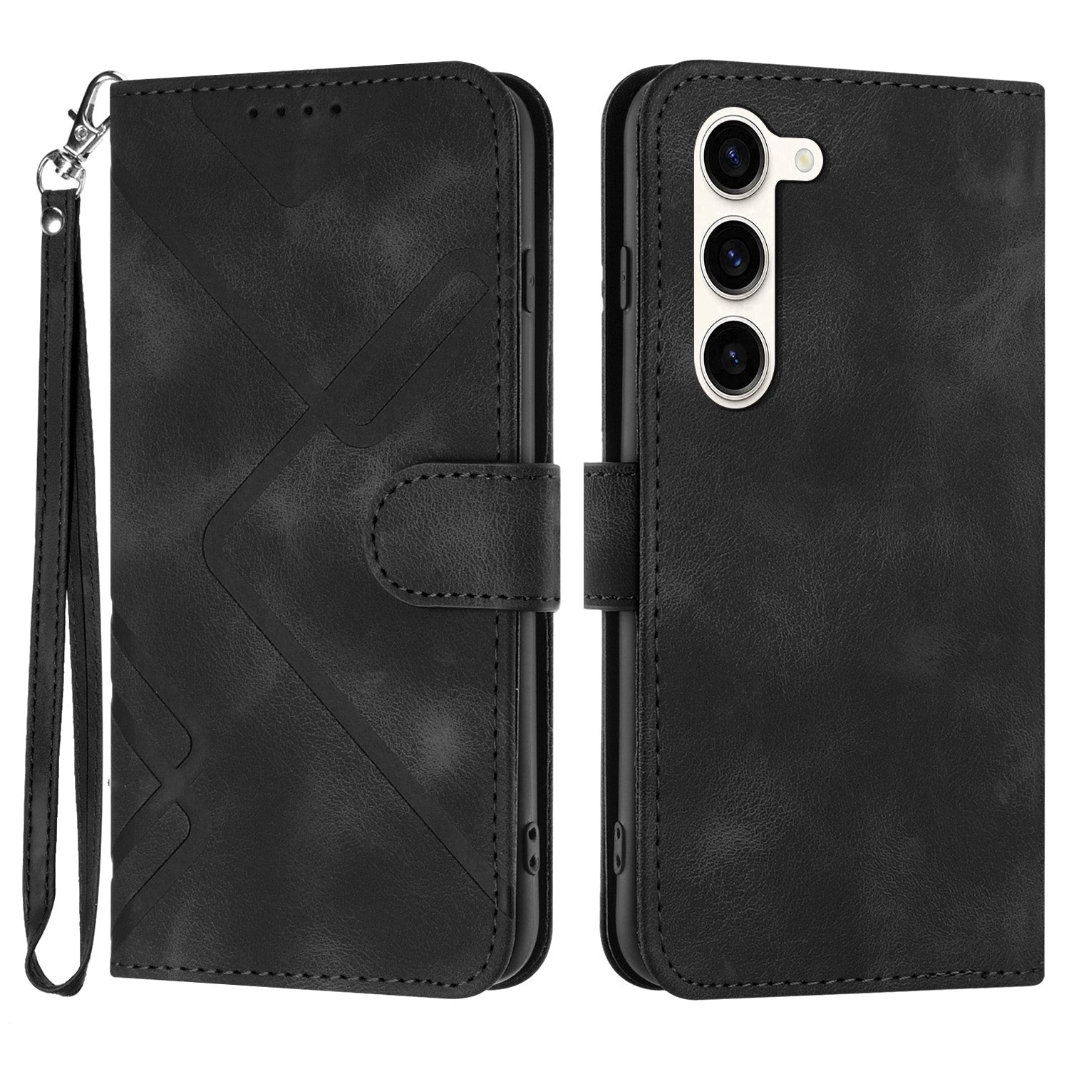 YX0040 For Samsung Galaxy S23 Imprinted Leather Case Mobile Phone Stand Wallet Cover