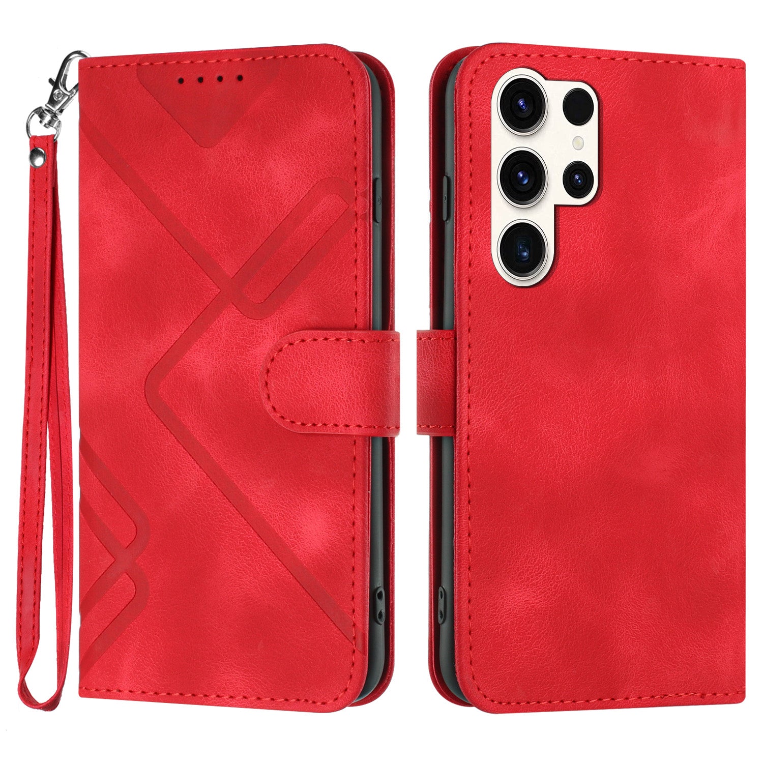 YX0040 For Samsung Galaxy S23 Ultra Phone Case Leather Wallet Stand Imprinted Cover