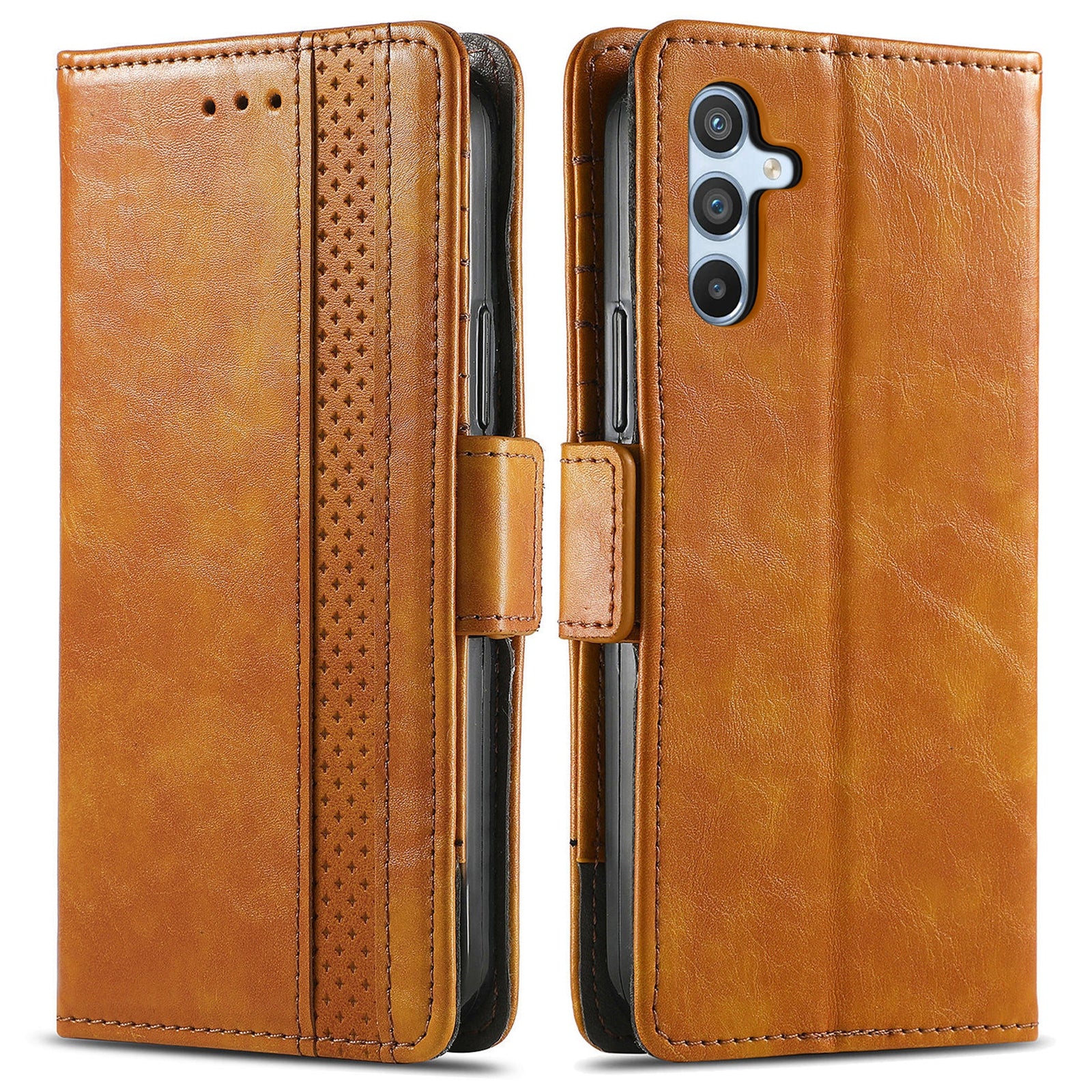 CASENEO 002 Series For Samsung Galaxy A34 5G PU Leather RFID Blocking Phone Case Wallet Stand Splicing Cover