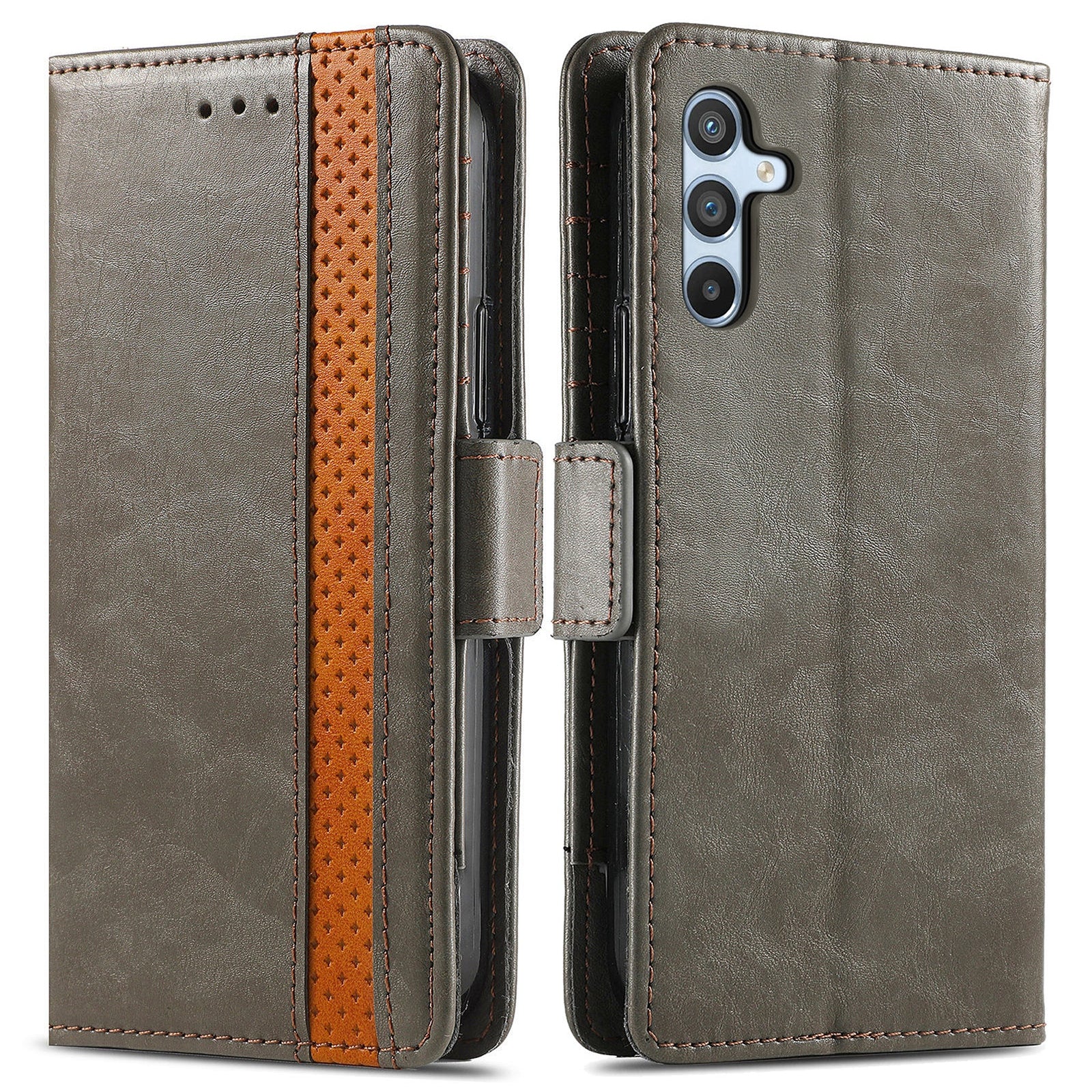 CASENEO 002 Series For Samsung Galaxy A34 5G PU Leather RFID Blocking Phone Case Wallet Stand Splicing Cover