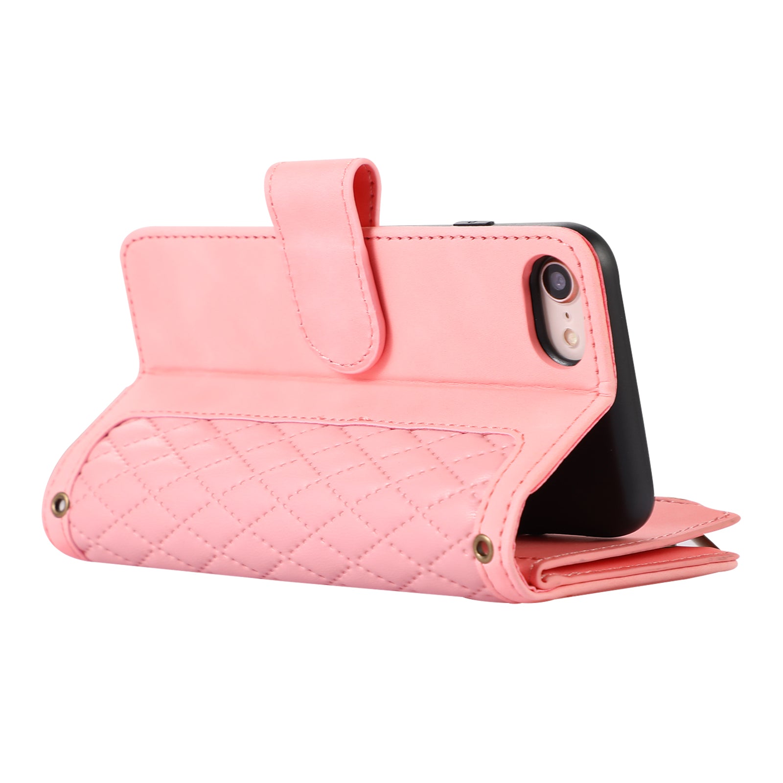 For iPhone 7 8 4.7 inch SE (2022) (2020) Imprinted Phone Case 9 Card Slots Leather Wallet Stand Cover with Zipper Pocket
