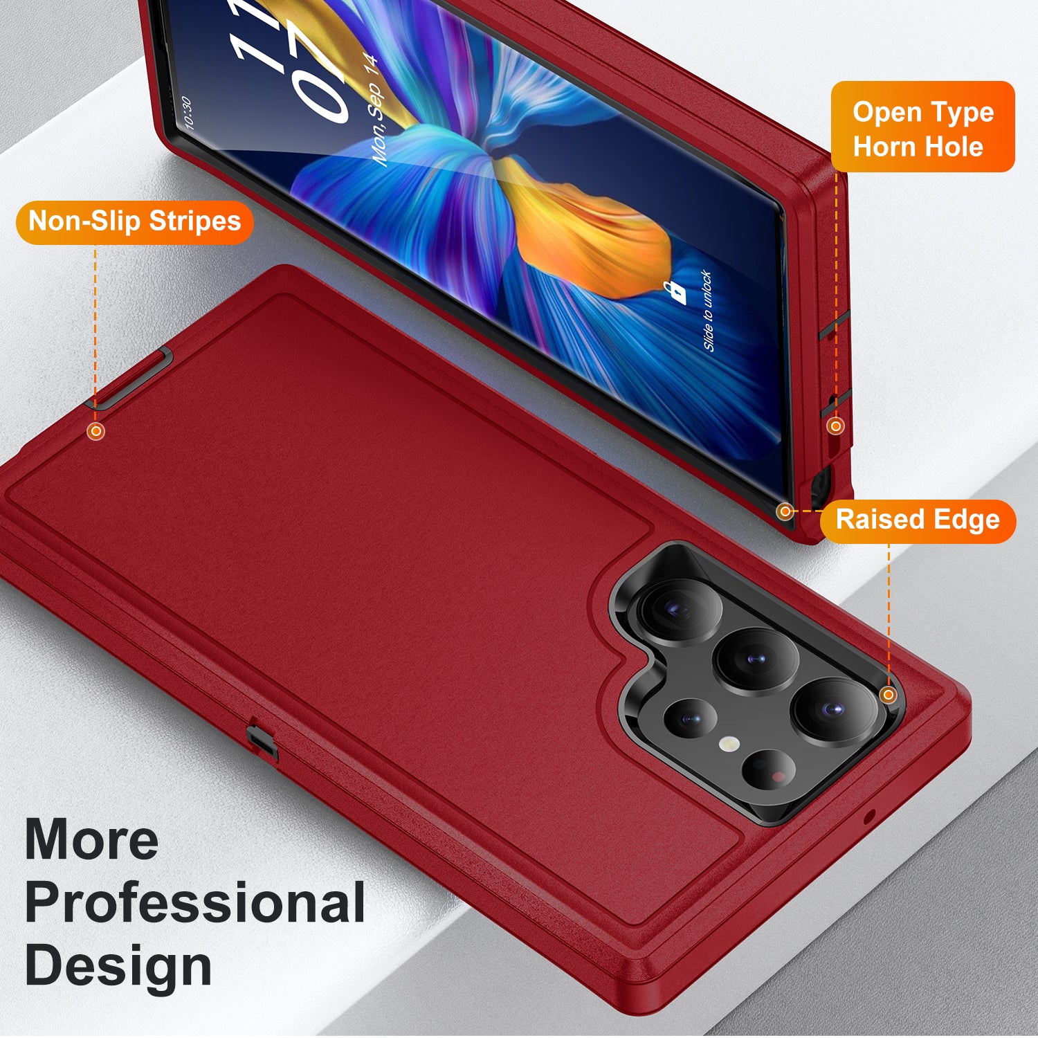 For Samsung Galaxy S23 Ultra PC TPU Hybrid Phone Case Shockproof Back Cover