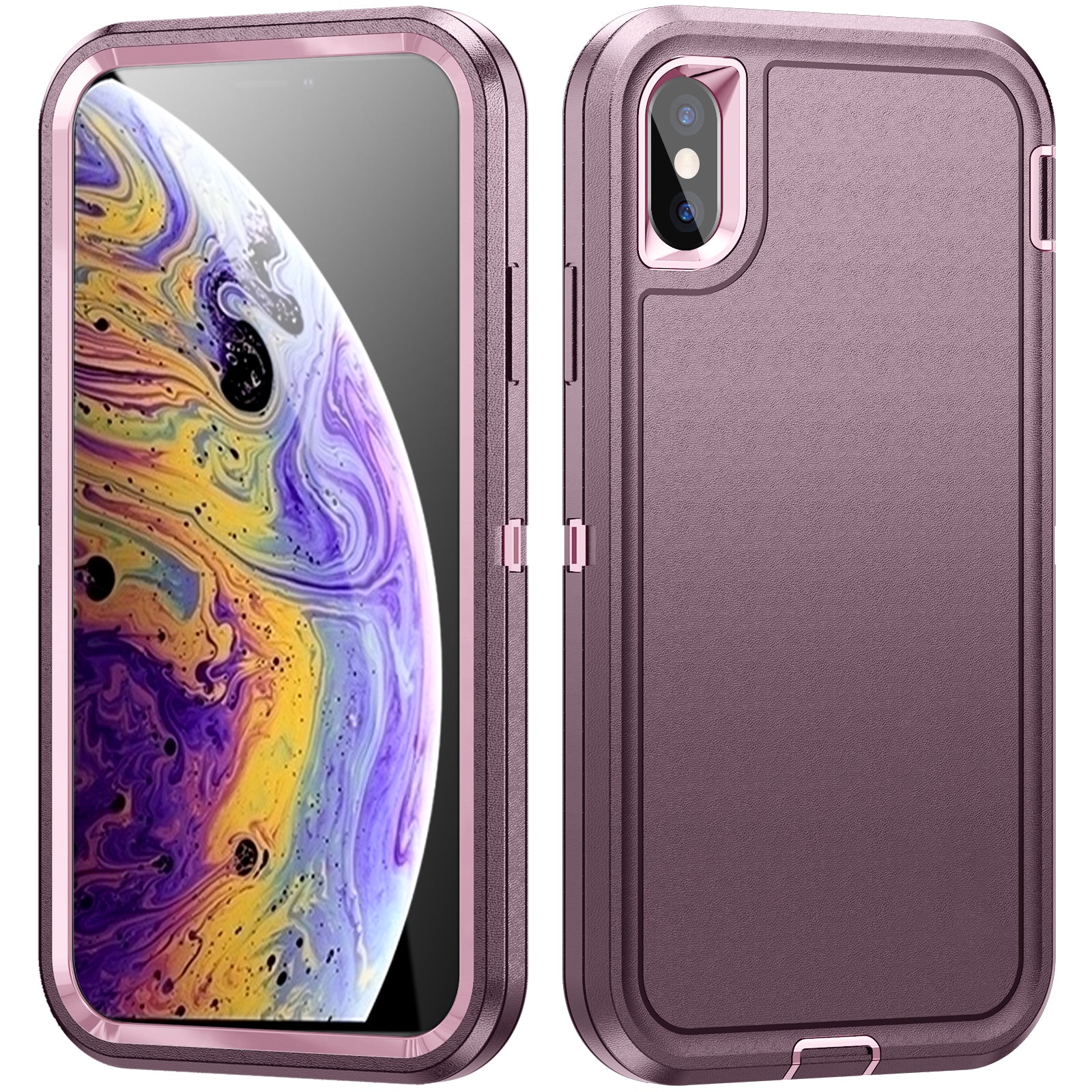 For iPhone X XS Non-slip PC+TPU Hybrid Phone Case Shockproof Back Cover