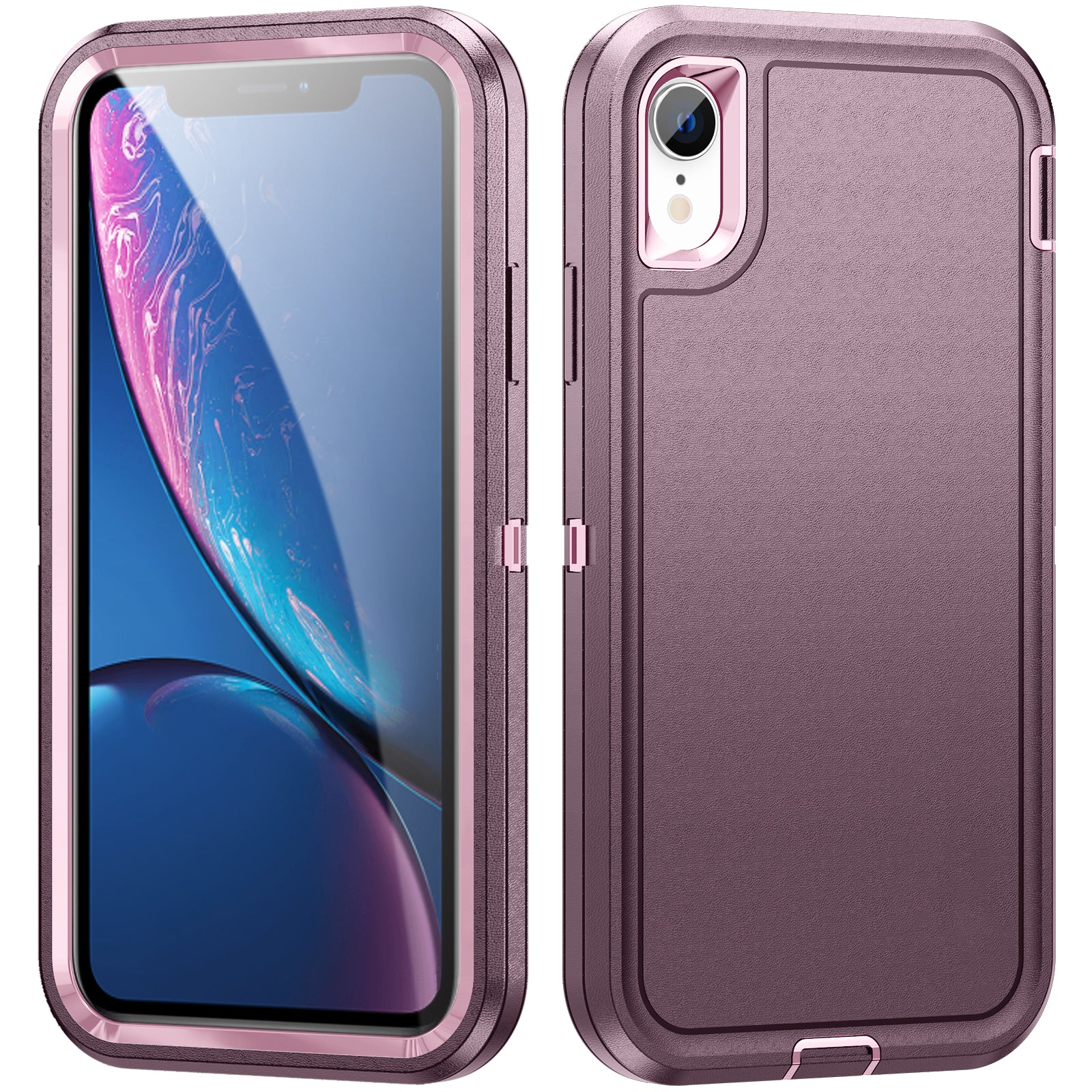 Drop Resistant Back Cover for iPhone XR 6.1 inch Non-slip PC+TPU Hybrid Phone Case