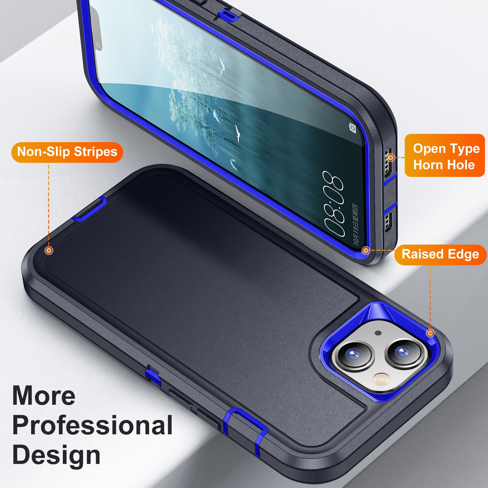 For iPhone 13 14 Phone Case TPU+PC Shockproof Protection Cover with Inner EVA Paper