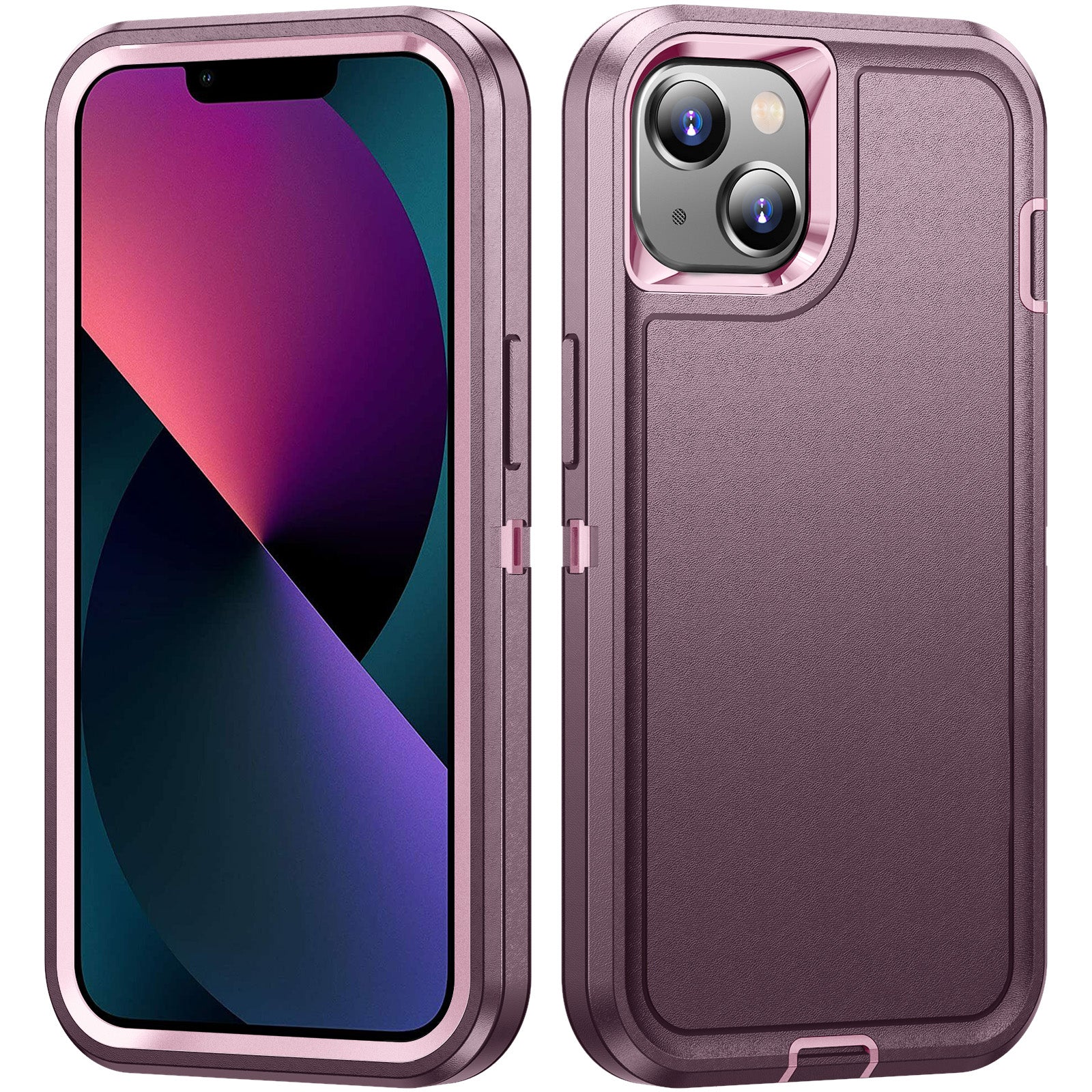 For iPhone 13 14 Phone Case TPU+PC Shockproof Protection Cover with Inner EVA Paper