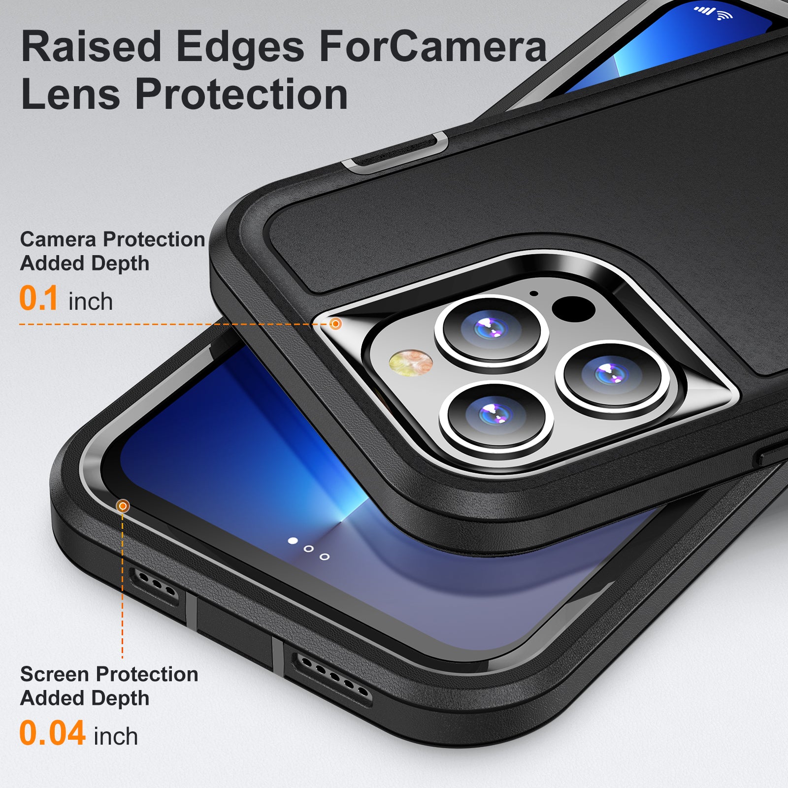 For iPhone 13 Pro Max Back Phone Case TPU+PC Shockproof Protection Phone Cover
