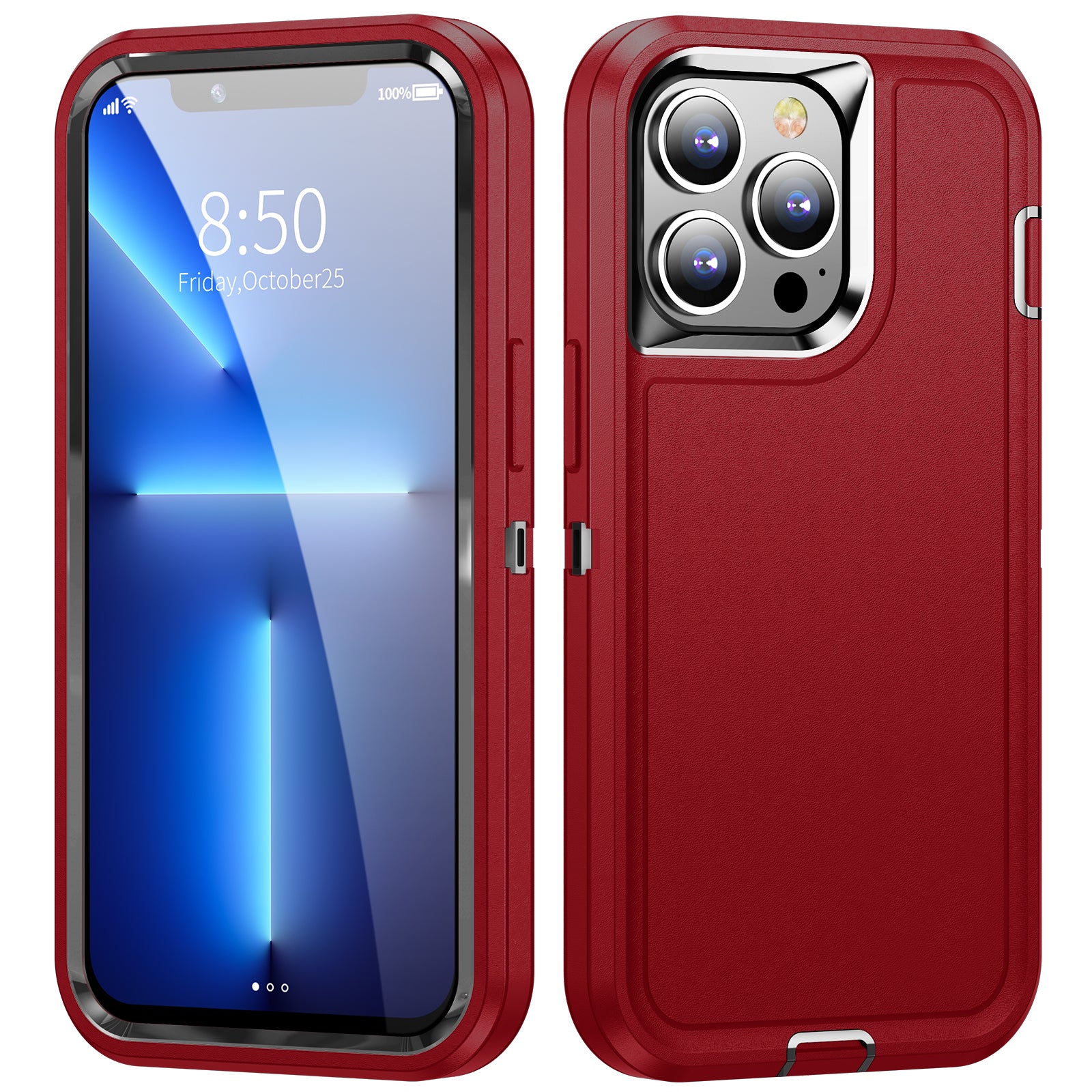 For iPhone 13 Pro Max Back Phone Case TPU+PC Shockproof Protection Phone Cover