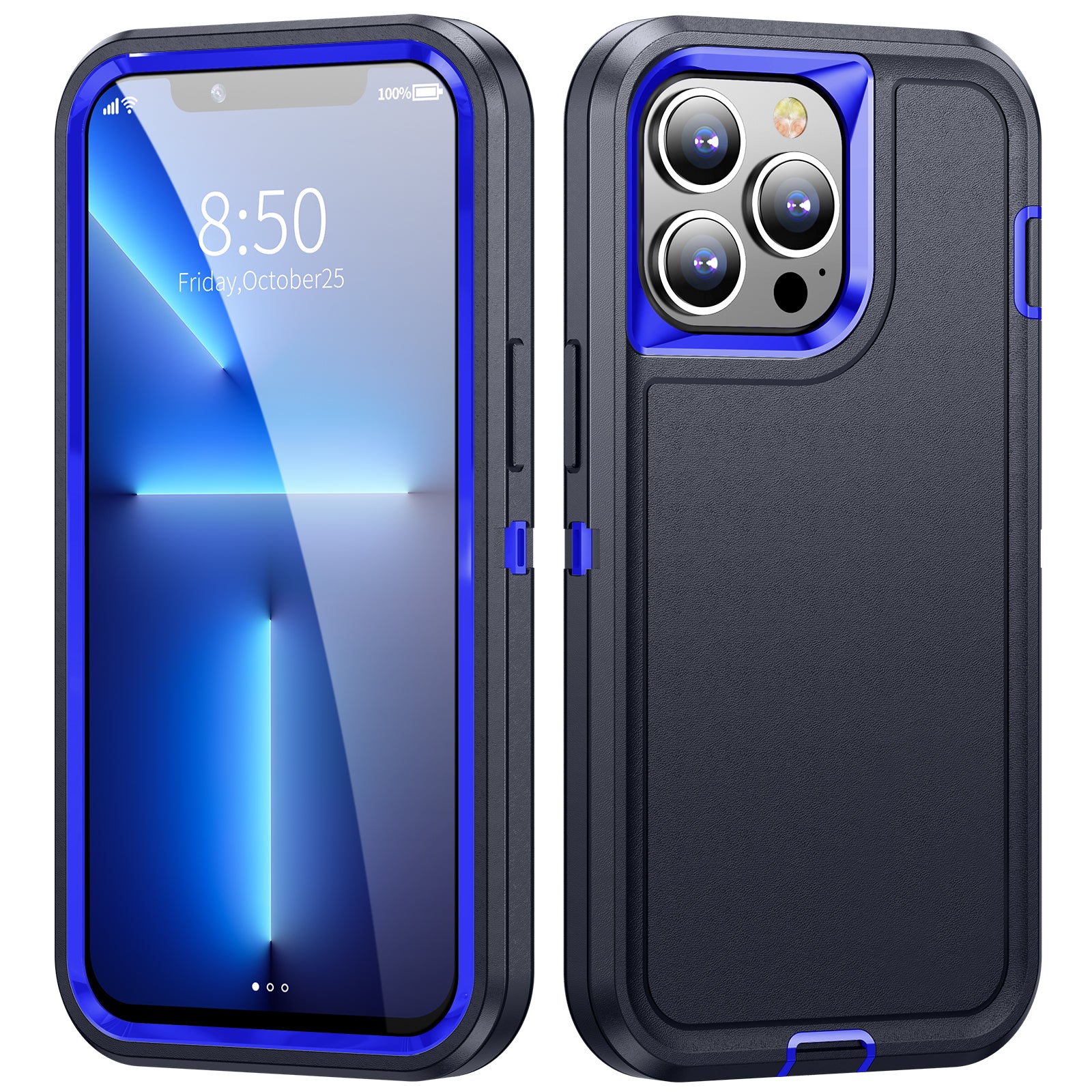 For iPhone 13 Pro Max Back Phone Case TPU+PC Shockproof Protection Phone Cover