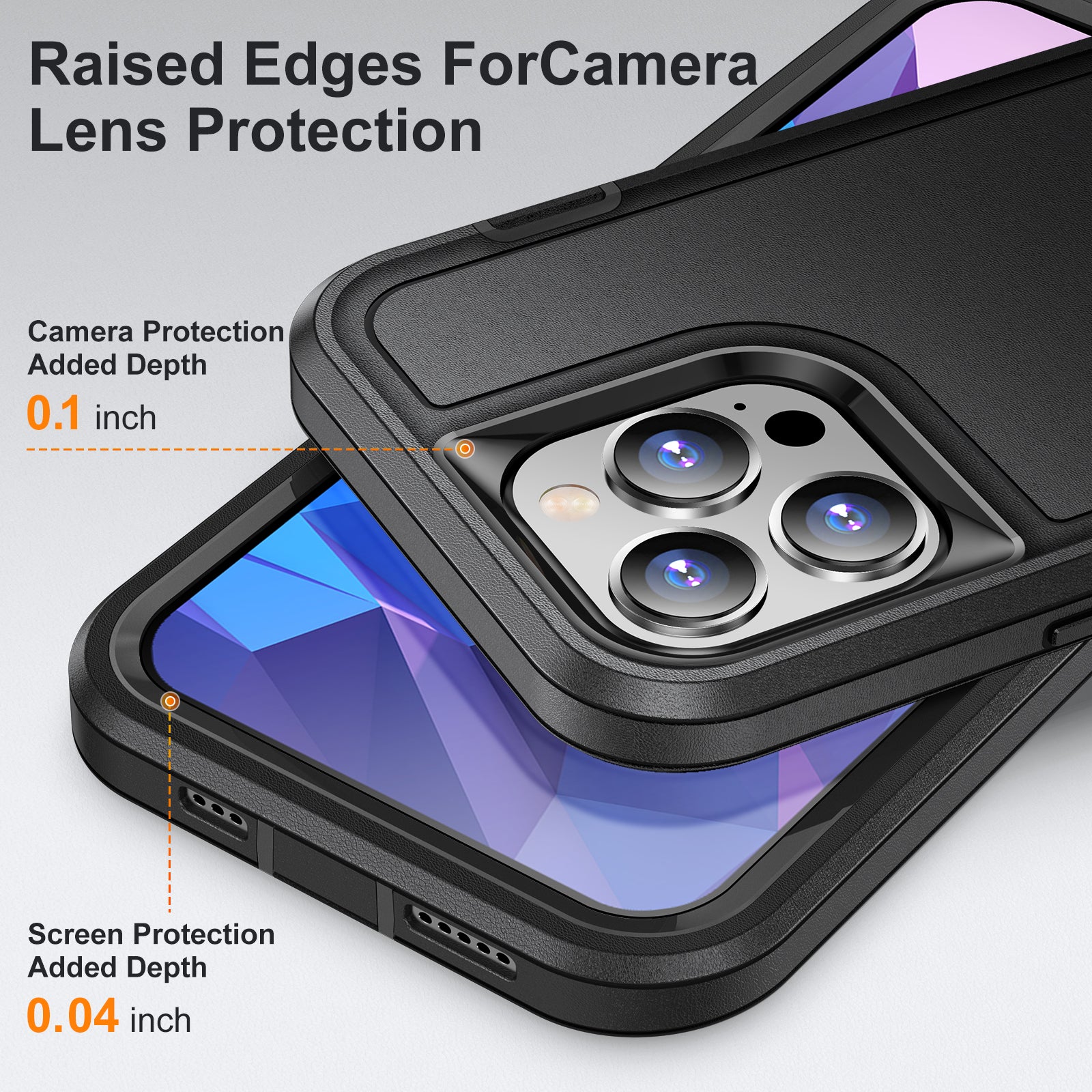 For iPhone 14 Pro Shock-Absorbing Phone Case TPU+PC+Inner EVA Paper Shockproof Cover