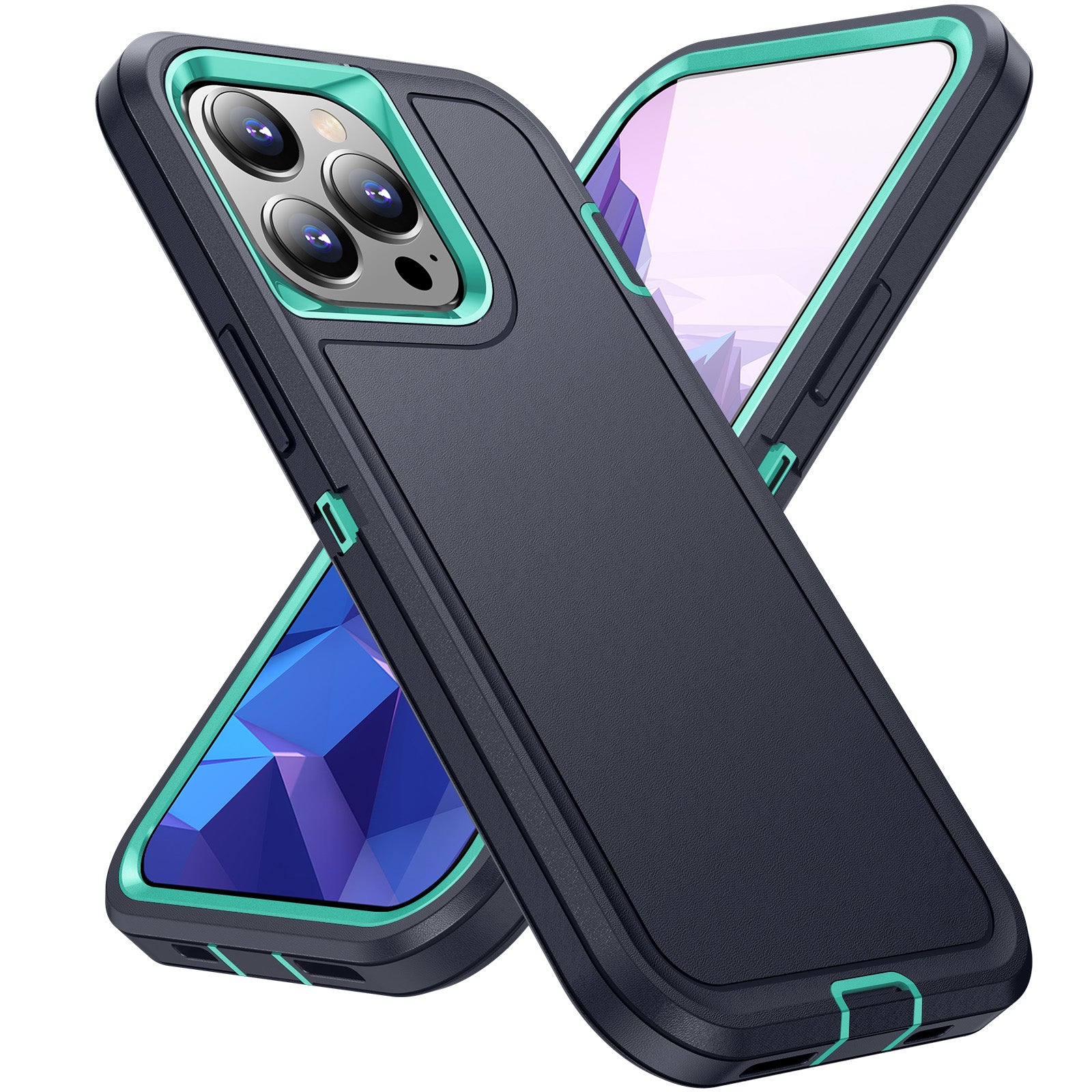 For iPhone 14 Pro Shock-Absorbing Phone Case TPU+PC+Inner EVA Paper Shockproof Cover