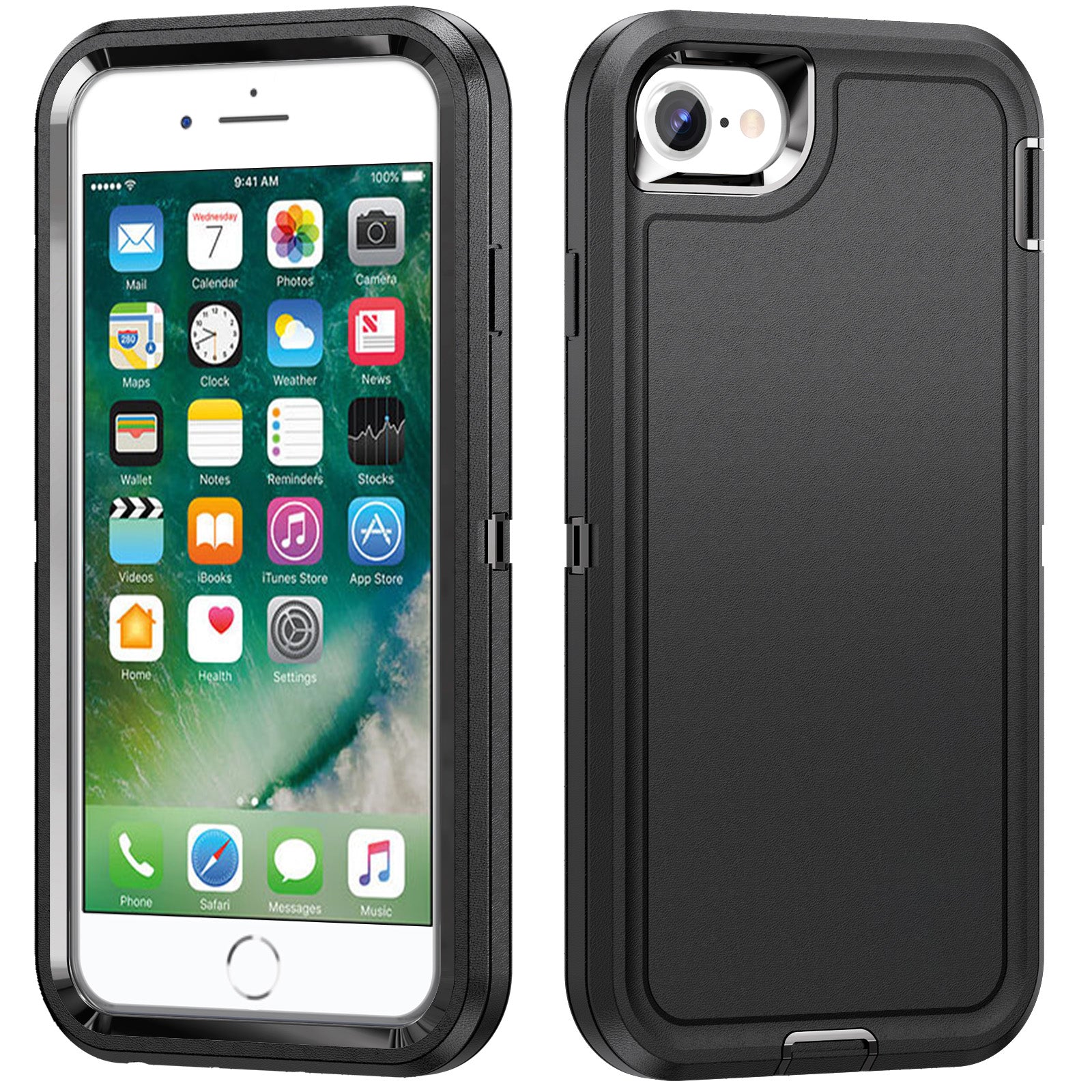 For iPhone 7 8 SE (2020) Phone Case TPU+PC Scratch Resistant Cover