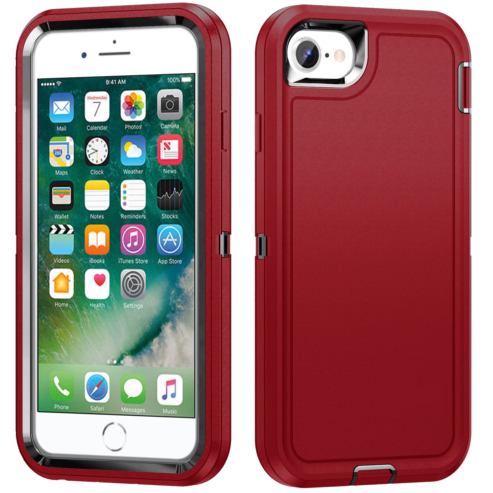For iPhone 7 8 SE (2020) Phone Case TPU+PC Scratch Resistant Cover