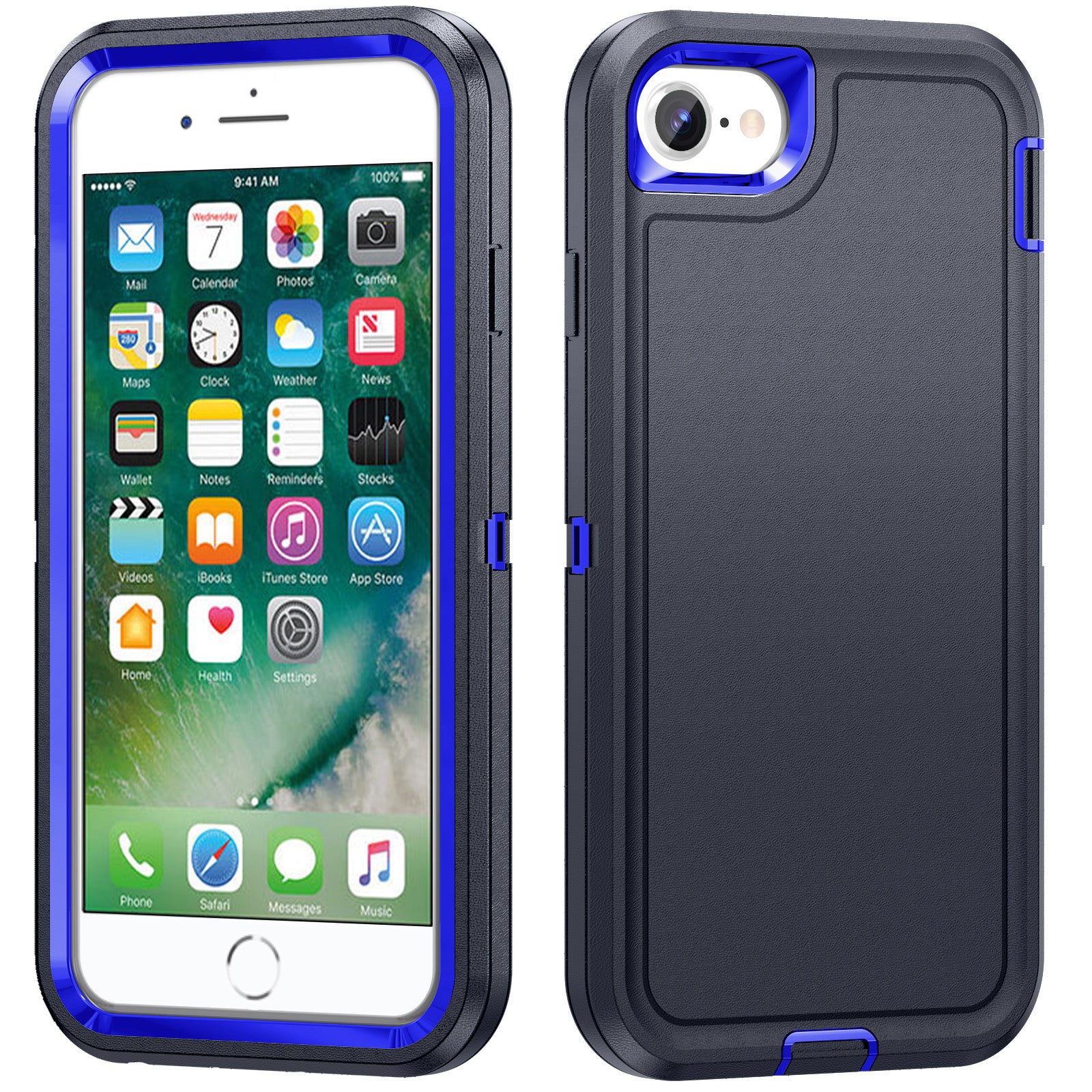 For iPhone 7 8 SE (2020) Phone Case TPU+PC Scratch Resistant Cover