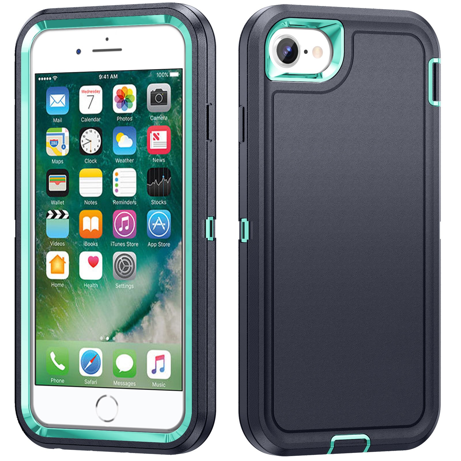 For iPhone 7 8 SE (2020) Phone Case TPU+PC Scratch Resistant Cover