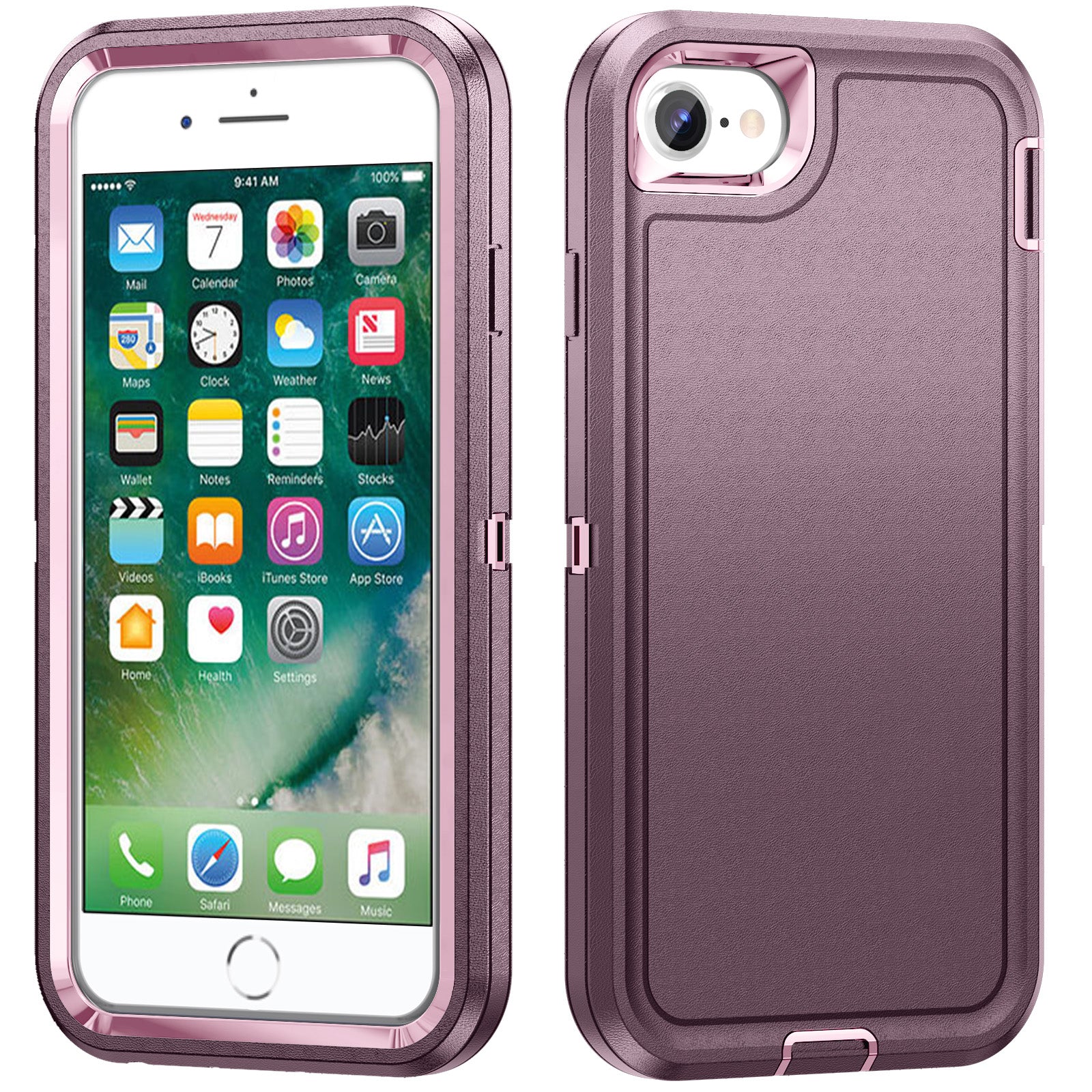 For iPhone 7 8 SE (2020) Phone Case TPU+PC Scratch Resistant Cover