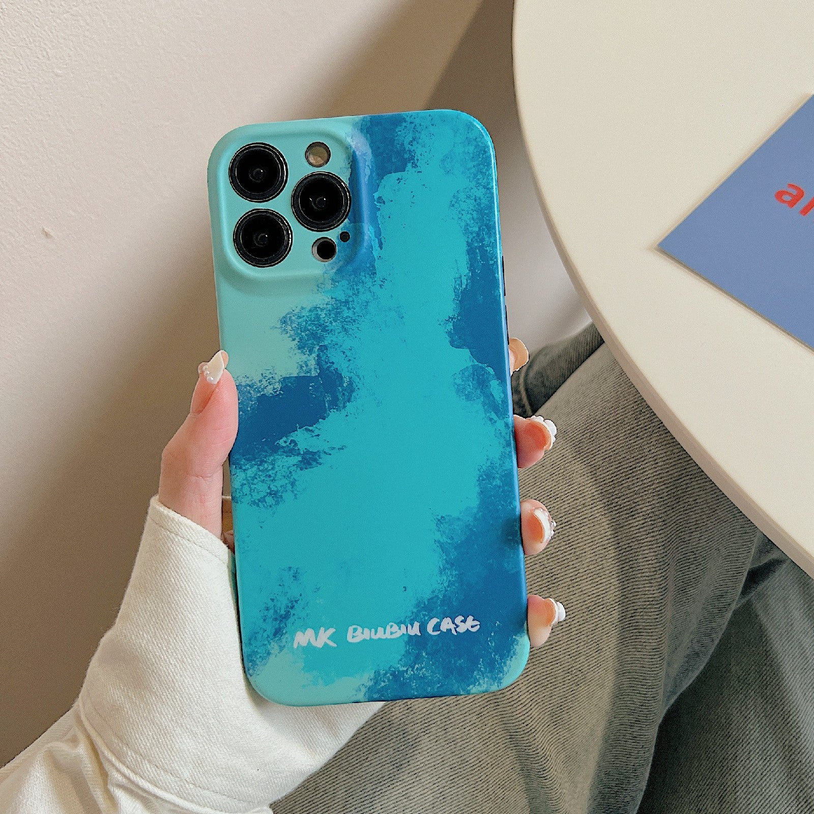 For iPhone 14 Pro Matte Phone Case IMD Paint Pattern Soft TPU Back Cover