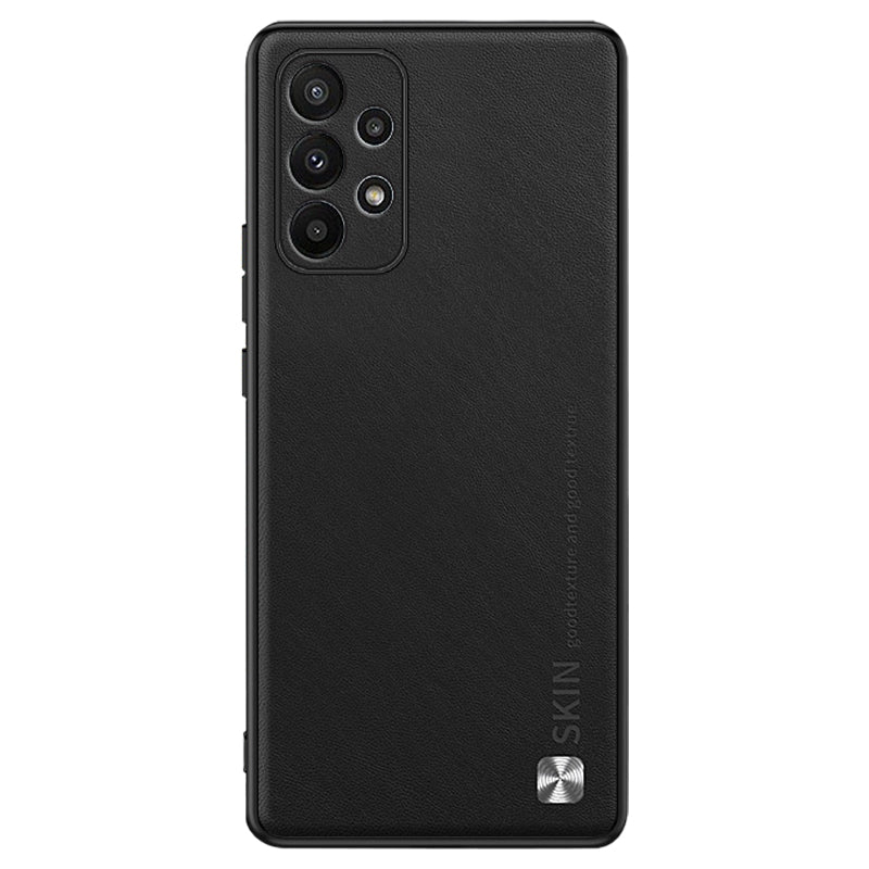 For Samsung Galaxy A73 5G PU Leather Coated PC TPU Case Mobile Phone Cover with Metal Decor