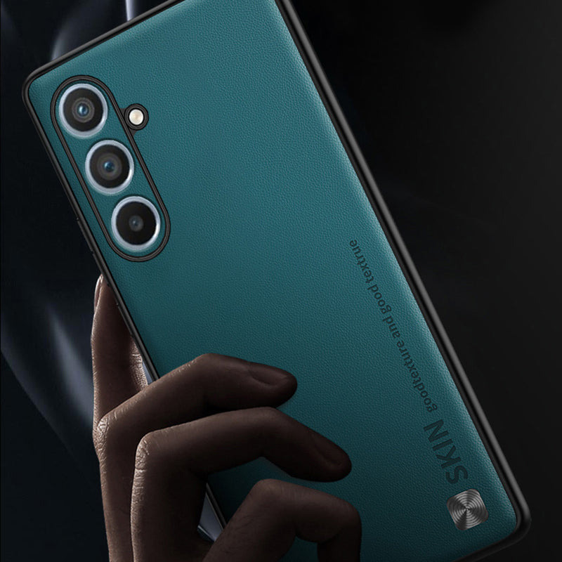 Ochranné pouzdro s kovovým dekorem na telefon Samsung Galaxy A54 5G s PU koženým povrchem TPU na telefon