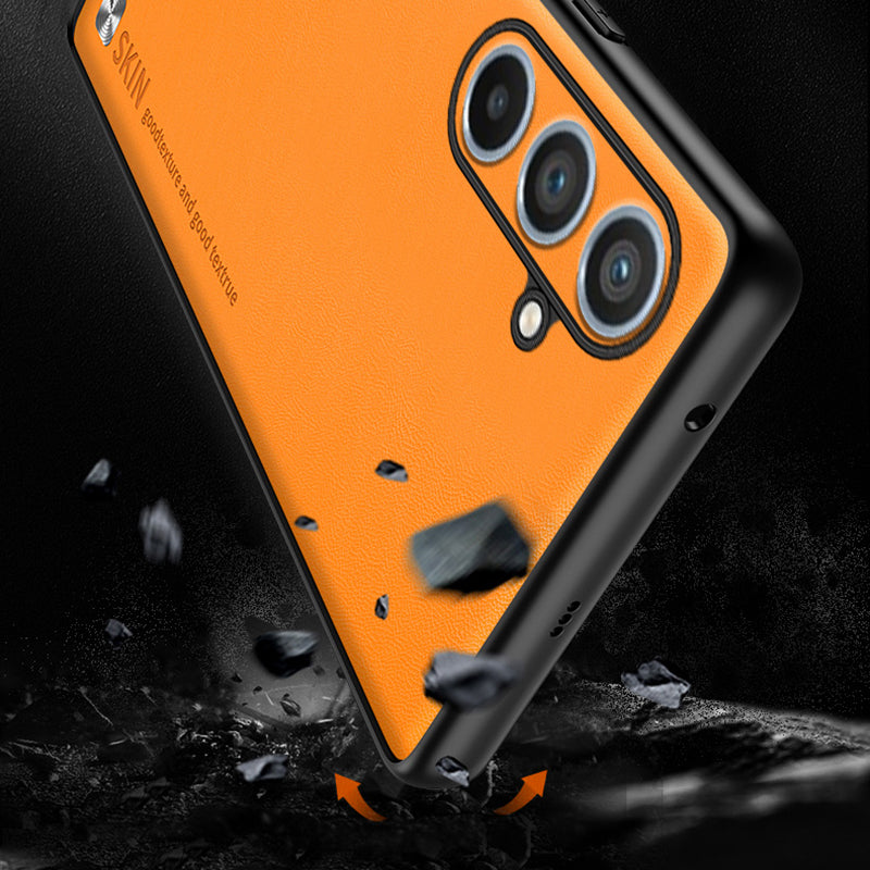 For Samsung Galaxy A34 5G Smartphone Case PU Leather Coated PC TPU Phone Cover with Metal Decor