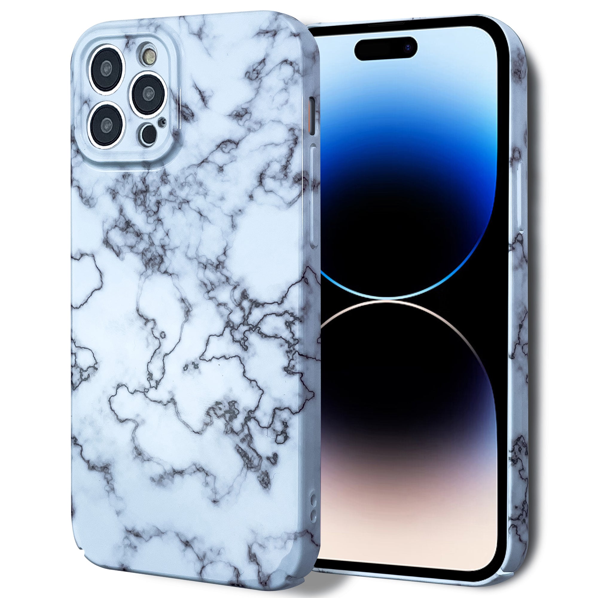 For iPhone 14 Pro Max Back Protector Marble Pattern Anti-scratch Case Hard PC Phone Cover