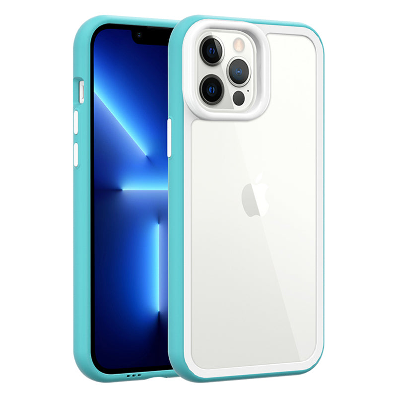 Pro iPhone 13 Pro Max nárazuvzdorné průhledné pouzdro na telefon Akrylová zadní strana + barevný rámeček odnímatelný kryt 2 v 1 