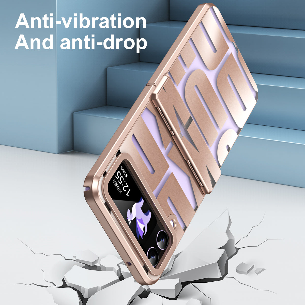 For Samsung Galaxy Z Flip3 5G Hinde Protection Hard PC Cover Anti-scratch Electroplating Phone Case
