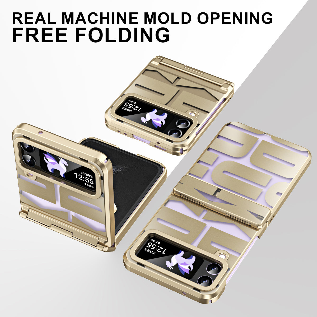 For Samsung Galaxy Z Flip3 5G Hinde Protection Hard PC Cover Anti-scratch Electroplating Phone Case