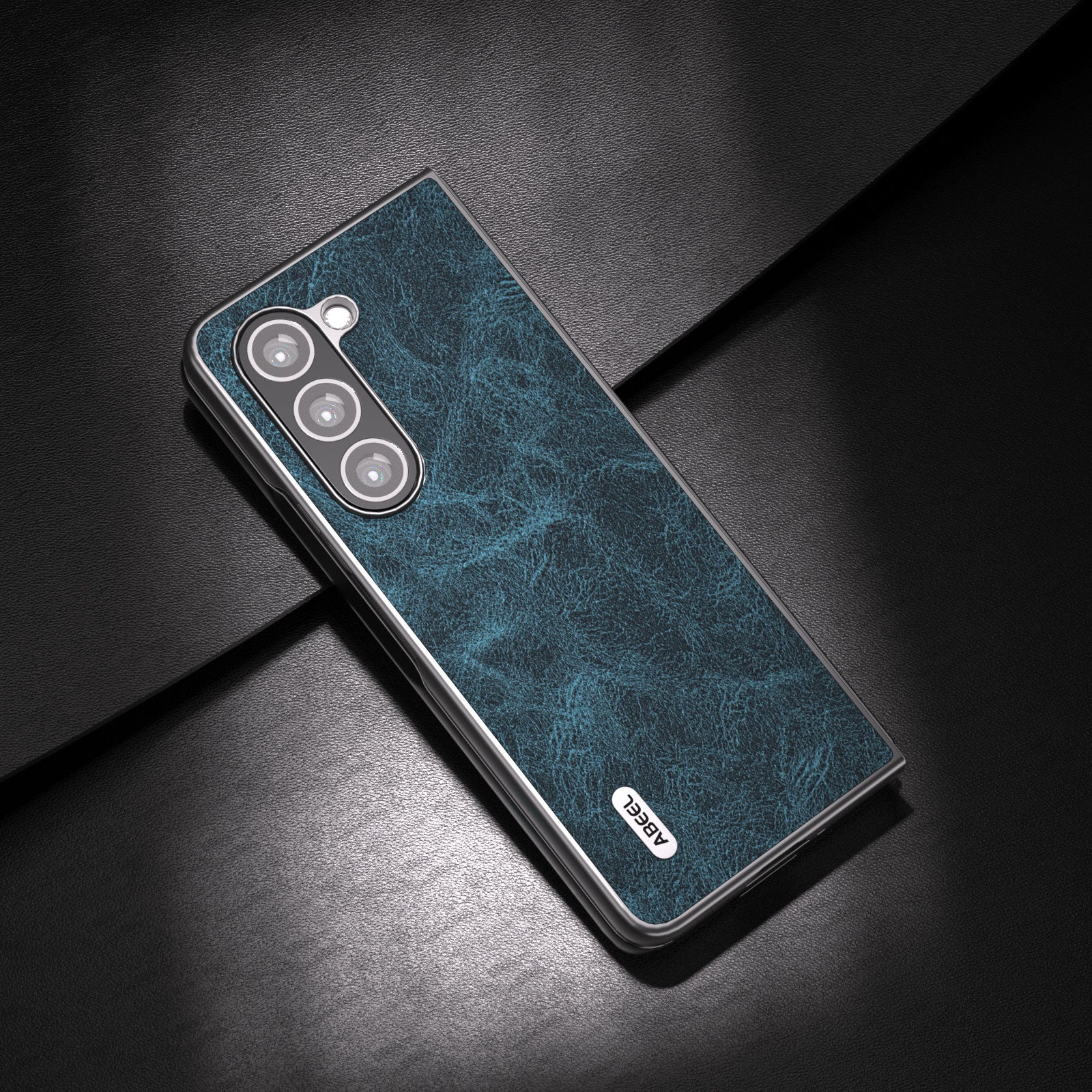 ABEEL For Samsung Galaxy Z Fold5 5G Phone Case Anti-Slip Litchi Texture PU Leather Coated Phone Cover