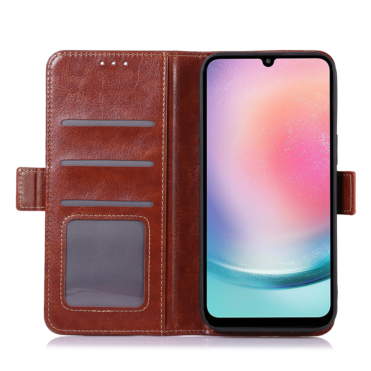 ABEEL For Samsung Galaxy S23 Leather Stand Phone Case Crazy Horse Texture Cell Phone Wallet Cover