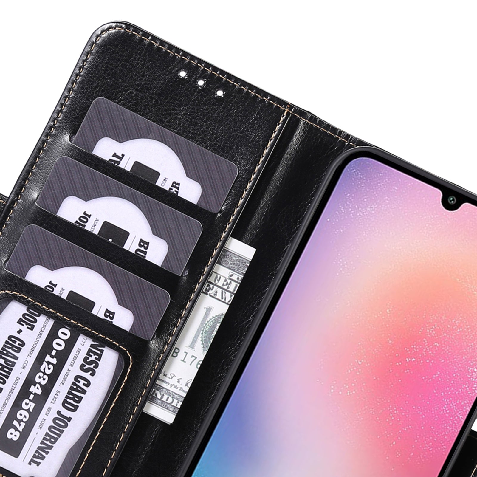 ABEEL For Samsung Galaxy A34 5G Wallet Leather Case Crazy Horse Texture Phone Stand Cover