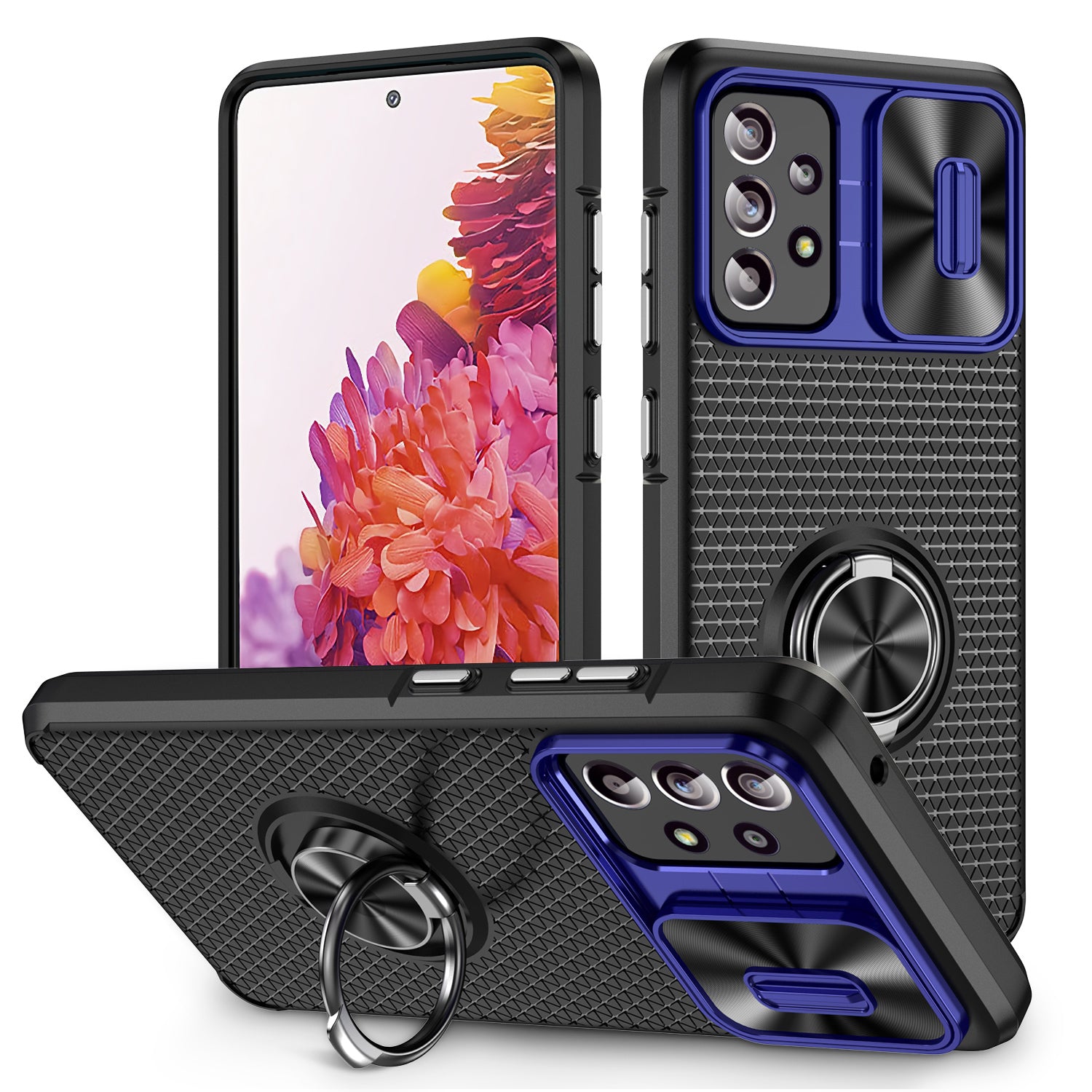 Phone Case for Samsung Galaxy S20 FE 4G / FE 5G / S20 Lite / S20 FE 2022 Slide Lens Protection PC TPU Kickstand Cover