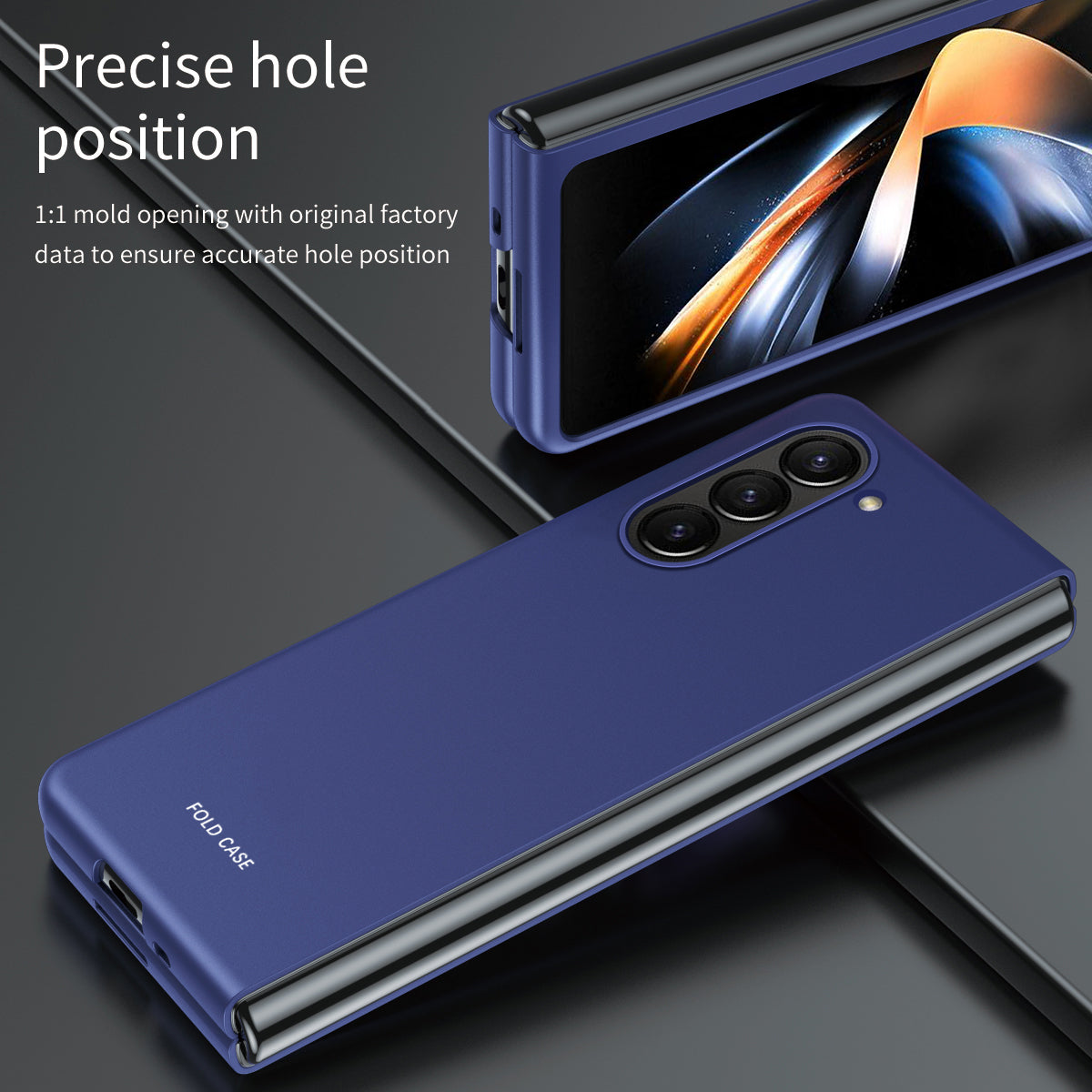 For Samsung Galaxy Z Fold5 5G Rubberized Hard PC Phone Case Skin-touch Shockproof Cover - Purple