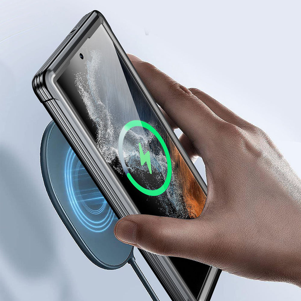 For Samsung Galaxy S22 Ultra 5G Anti-drop Phone Case TPU Frame Clear PC Back Cover with PET Screen Protector