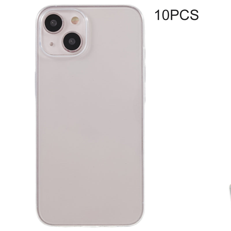 10Pcs 0.8mm Clear TPU Case for iPhone 14 Watermark-free Ultra-thin Protective Phone Cover