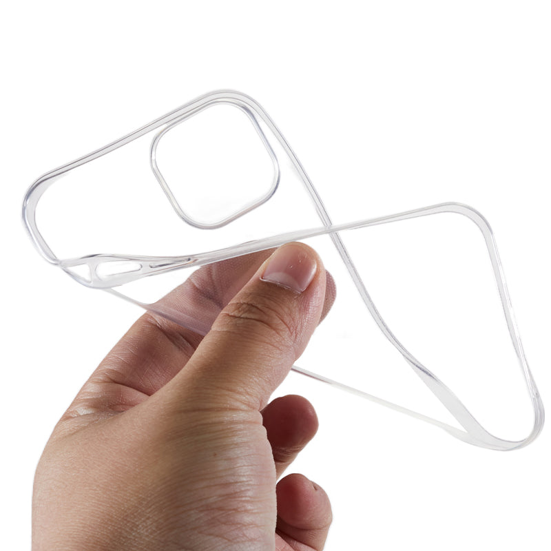 10Pcs 0.8mm Clear TPU Case for iPhone 14 Watermark-free Ultra-thin Protective Phone Cover
