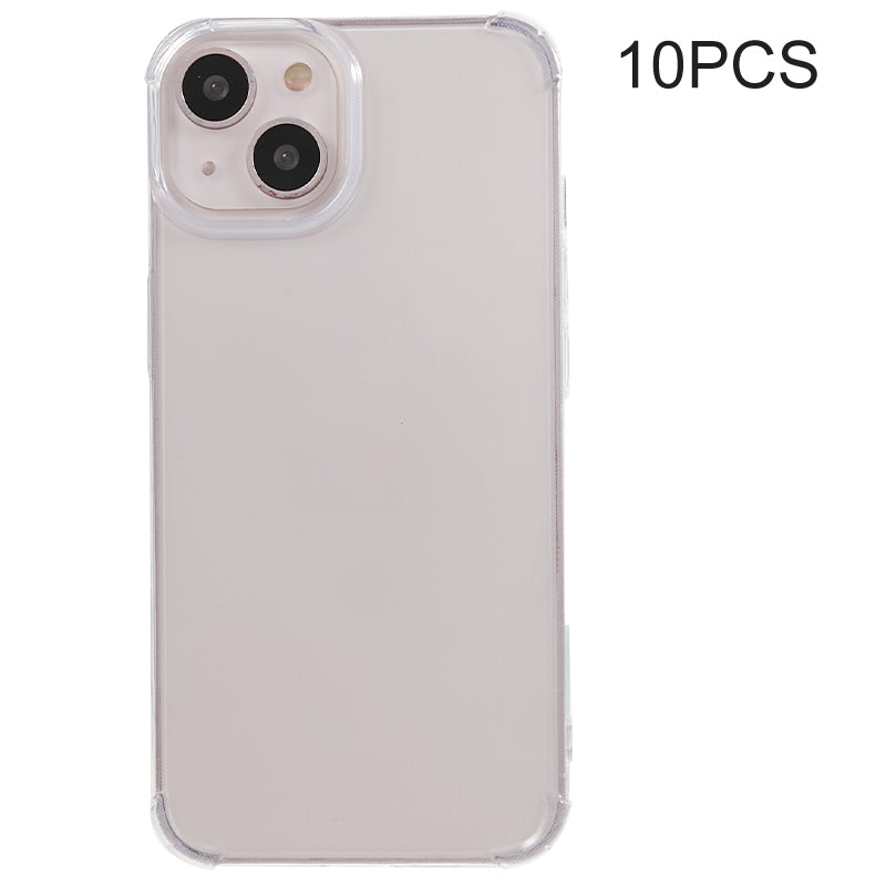 10Pcs 0.8mm Ultra-thin Clear Phone Case for iPhone 14 Watermark-free Reinforced Corners TPU Cover