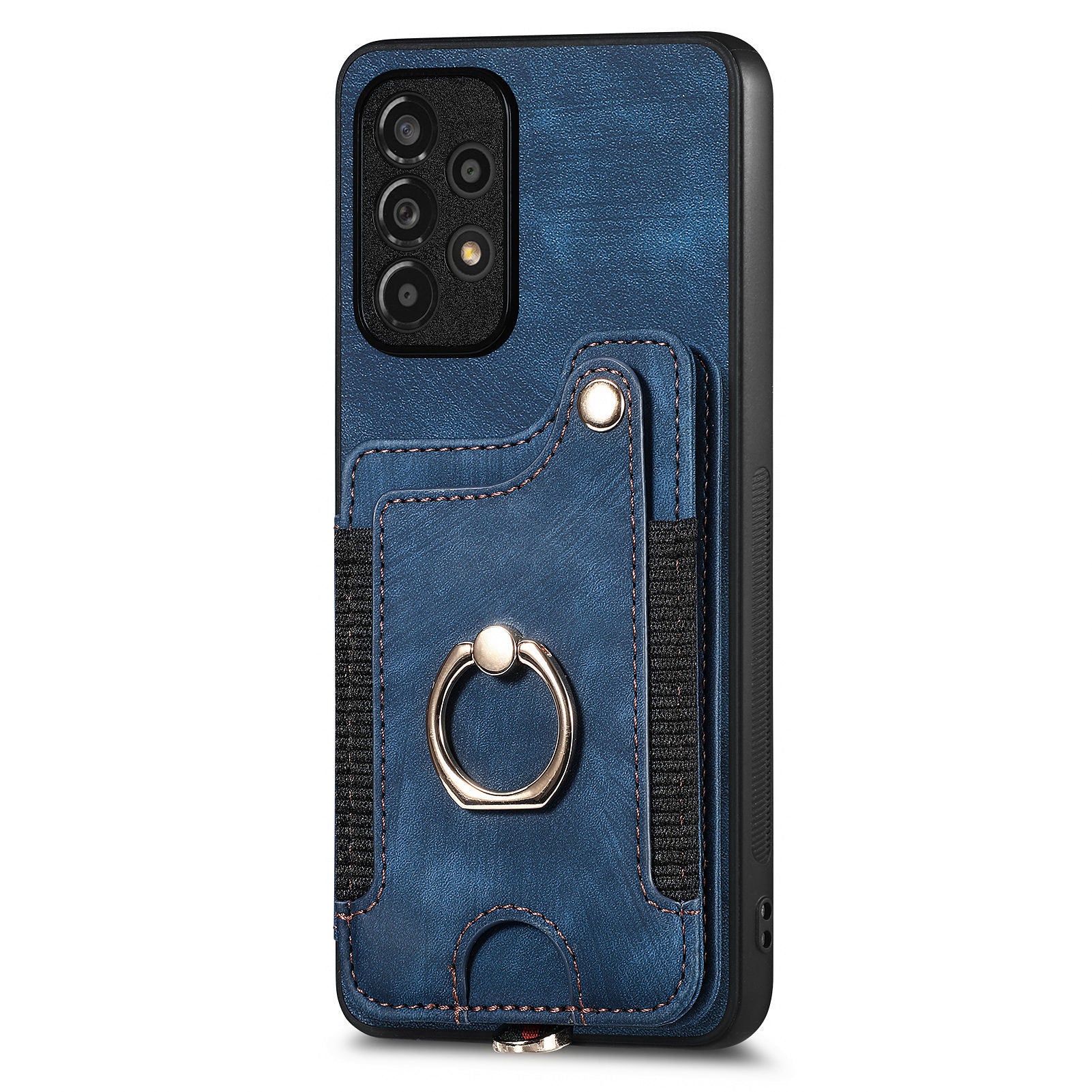 For Samsung Galaxy A53 5G Card Slot Phone Case PU Leather PC TPU Kickstand RFID Blocking Cover