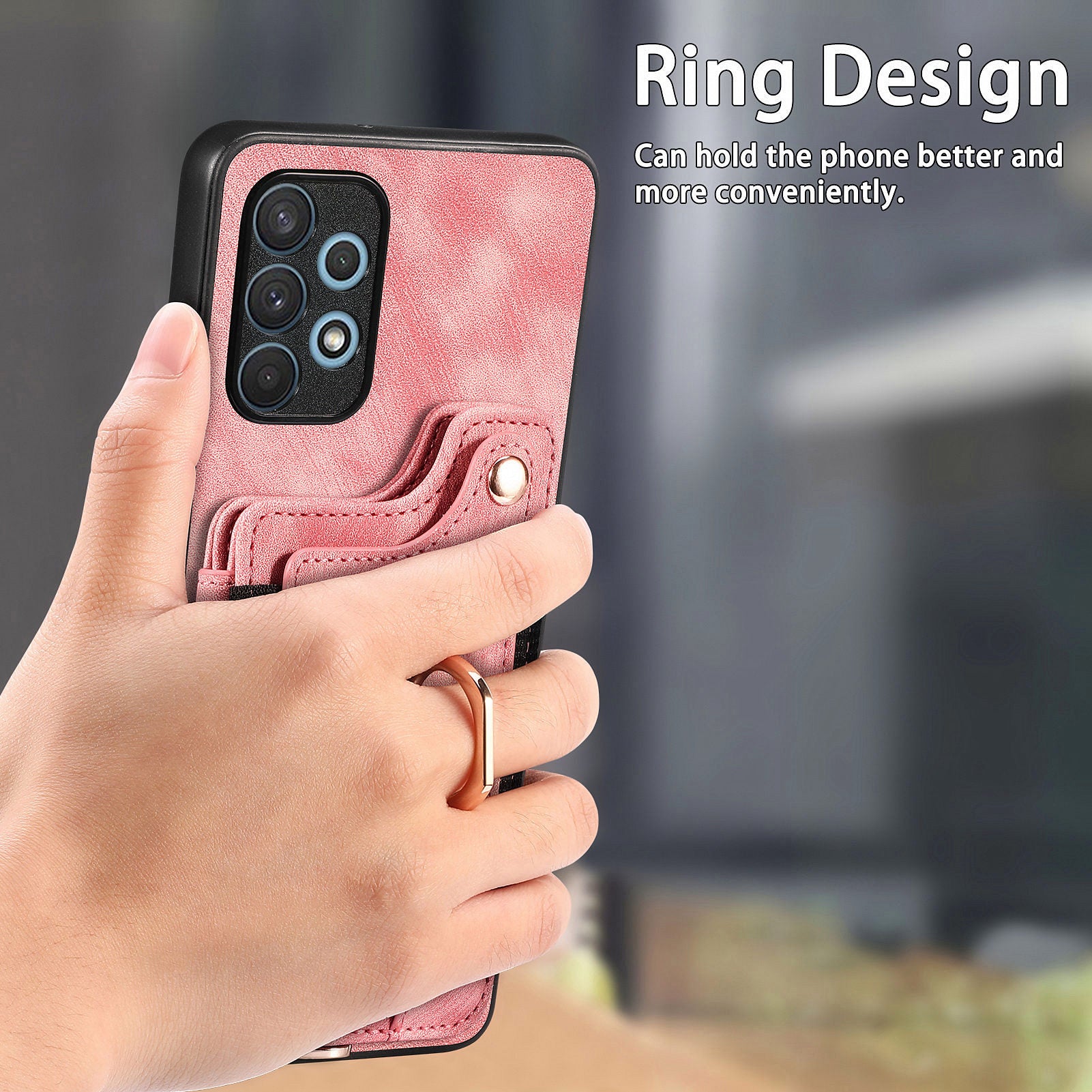 For Samsung Galaxy A32 4G (EU Version) RFID Blocking Card Holder Phone Cover PU Leather PC TPU Kickstand Anti-drop Case