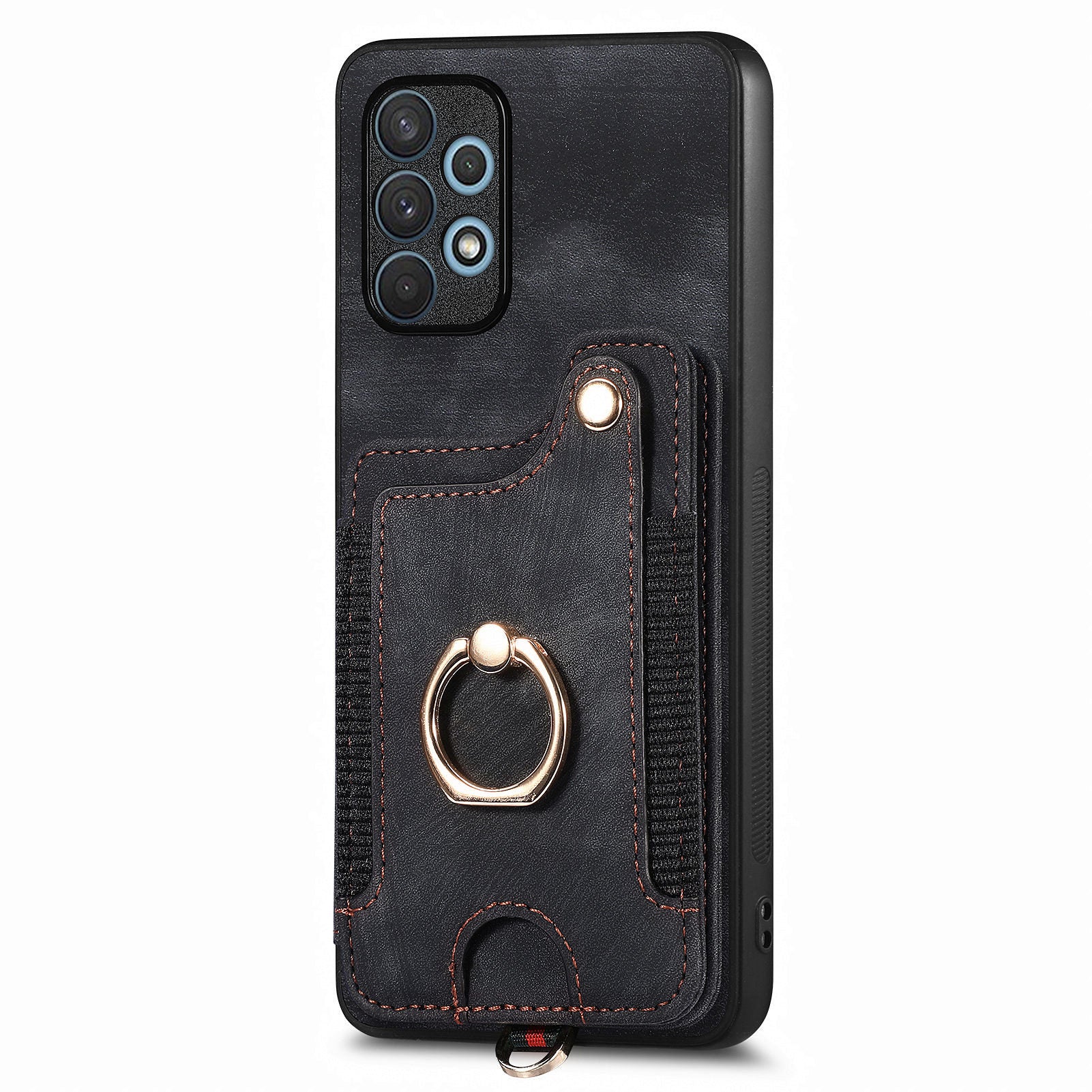 For Samsung Galaxy A32 4G (EU Version) RFID Blocking Card Holder Phone Cover PU Leather PC TPU Kickstand Anti-drop Case
