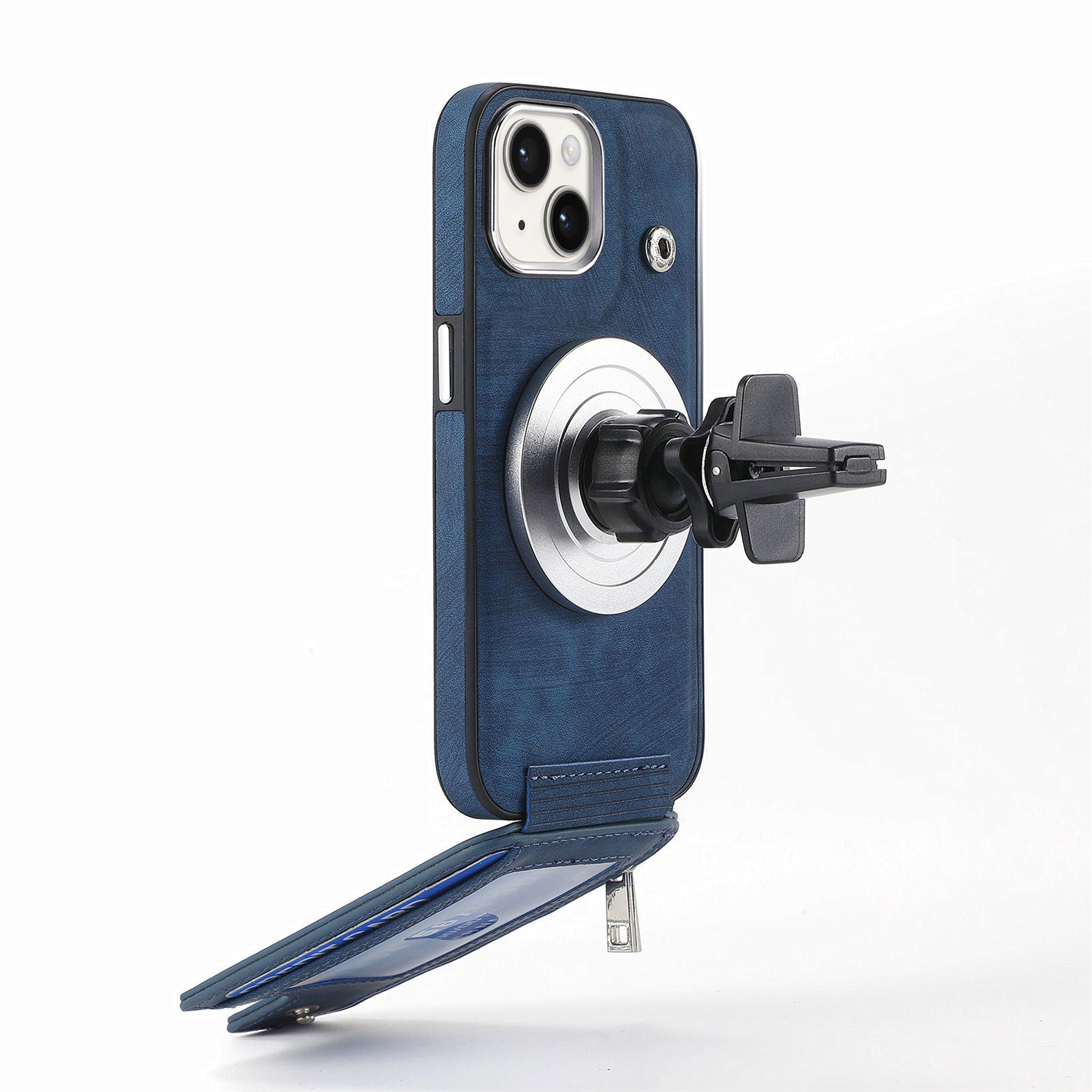 Til iPhone 13 6,1 tommer Pung Kickstand-etui Stødsikkert PU-læder TPU-skal magnetisk telefoncover