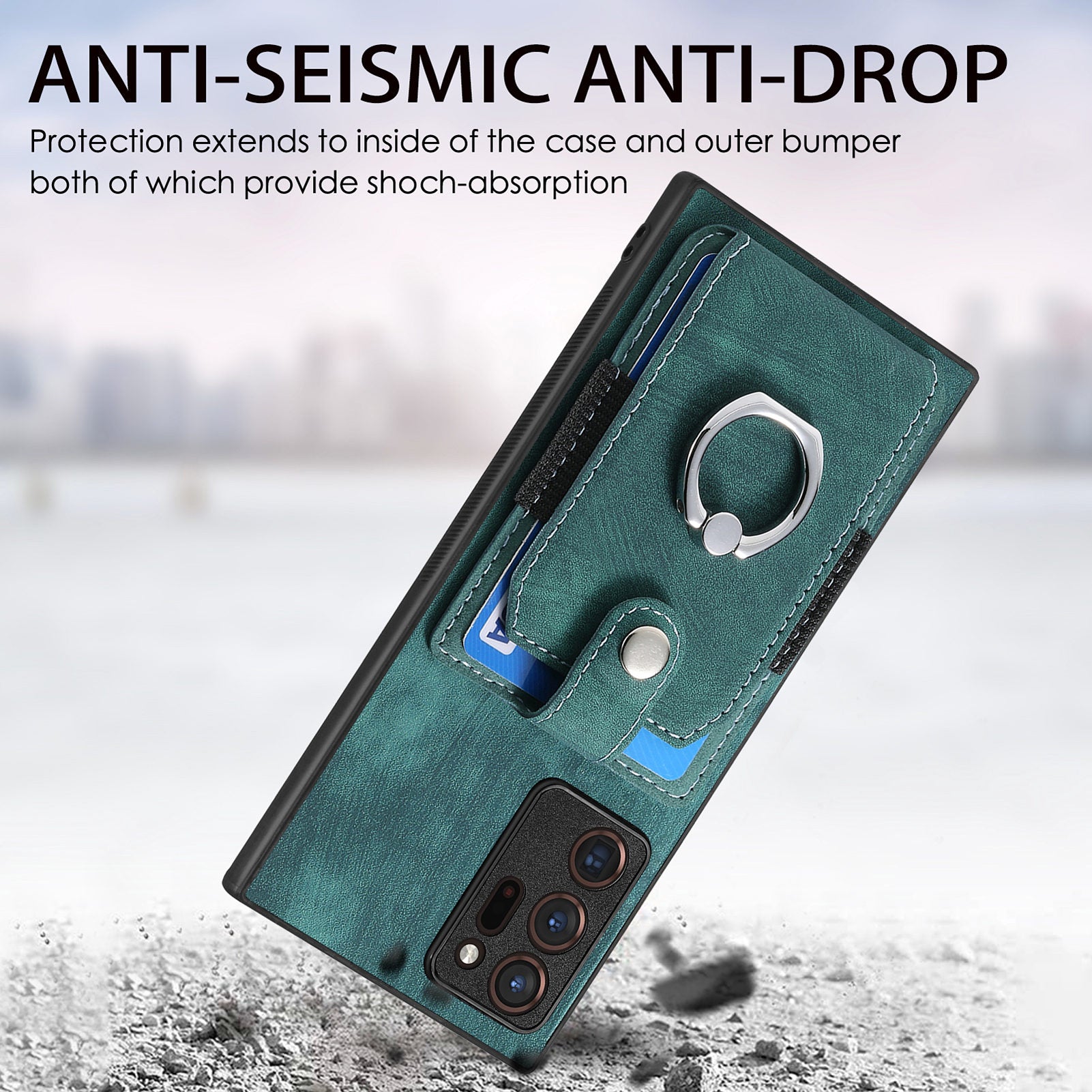 Til Samsung Galaxy Note20 Ultra / Note20 Ultra 5G etui PU læder TPU PC Kickstand telefoncover med kortholder