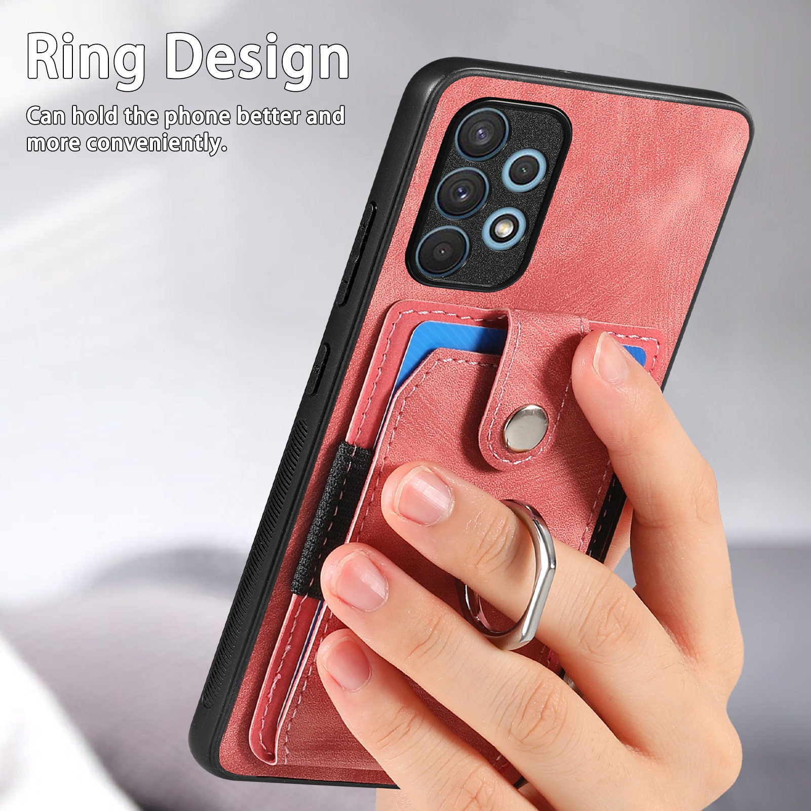 For Samsung Galaxy A32 4G (EU Version) Shockproof Case PU Leather TPU PC Case Card Holder Kickstand Phone Cover