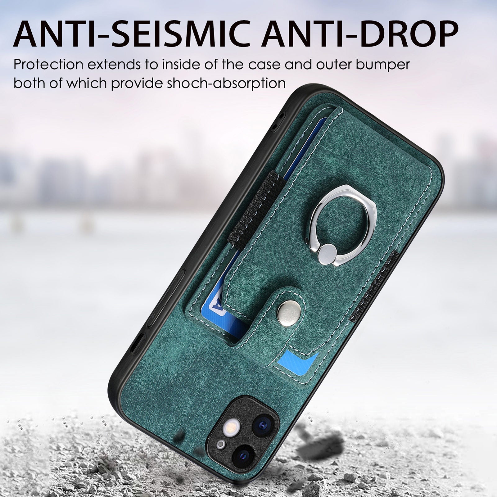 Slim Phone Case for iPhone 11 Shockproof Case Card Holder Kickstand Phone Cover PU Leather TPU PC Shell